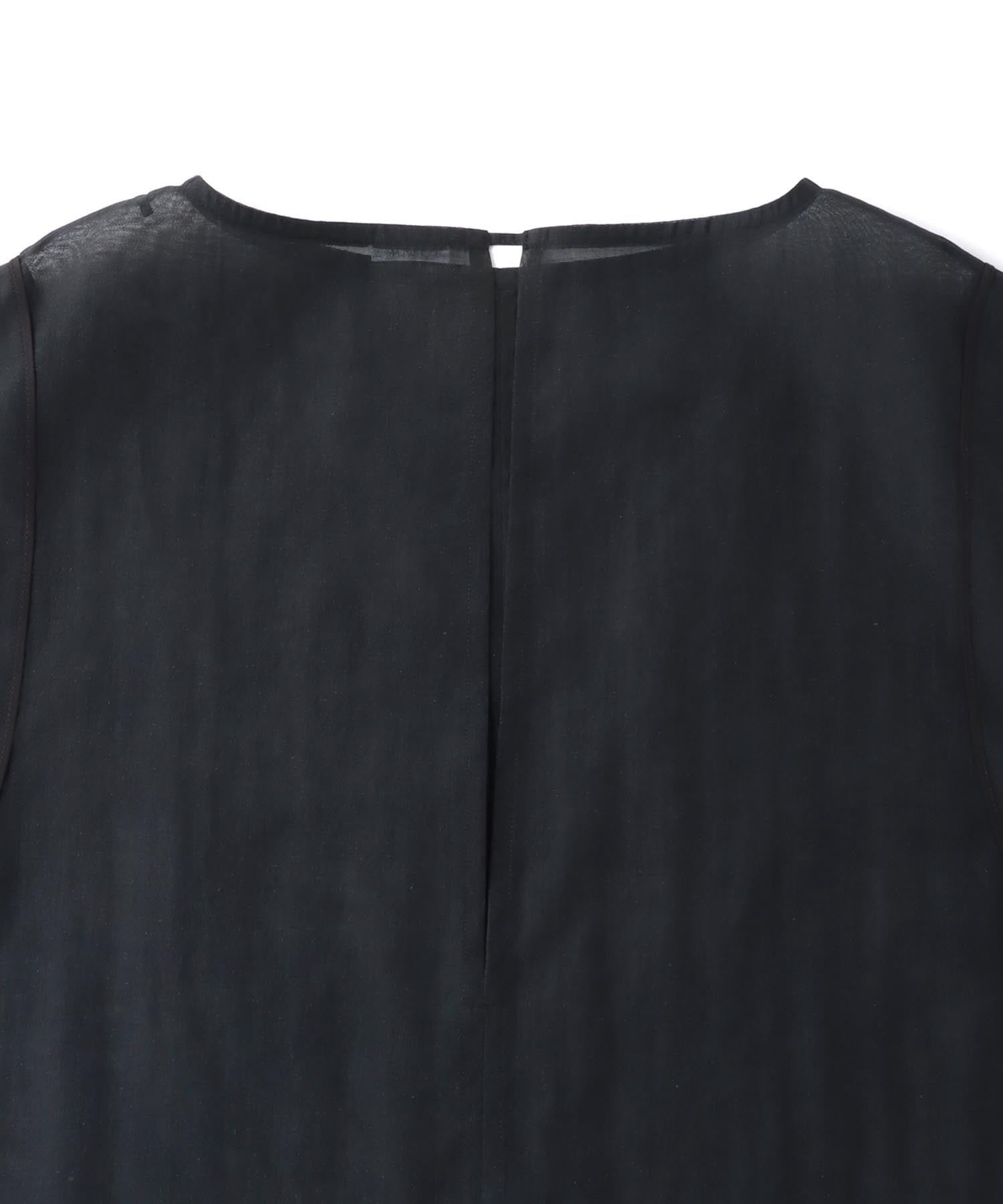sheer organdy construct blouse