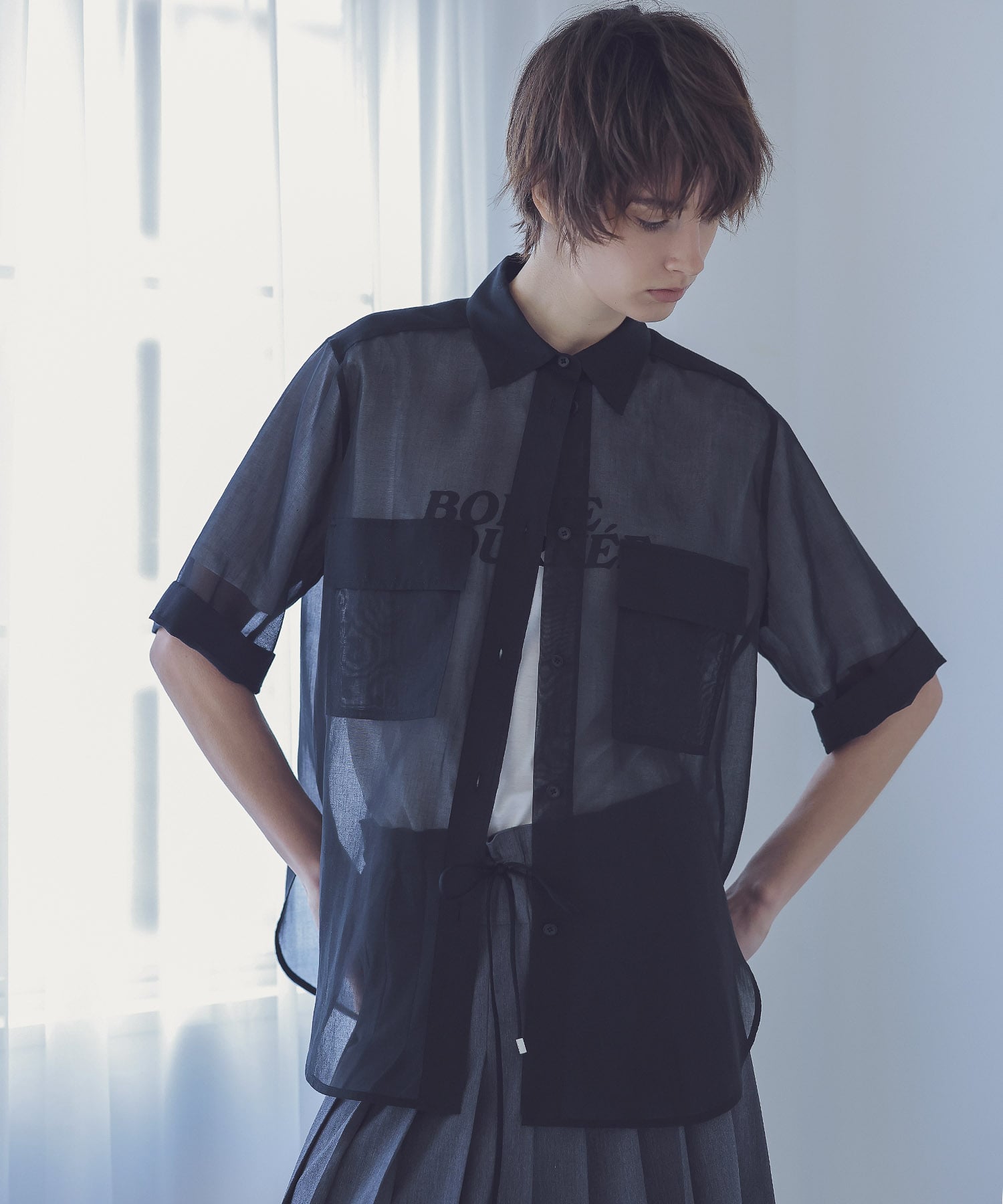 soft organdy half sleeve shirt