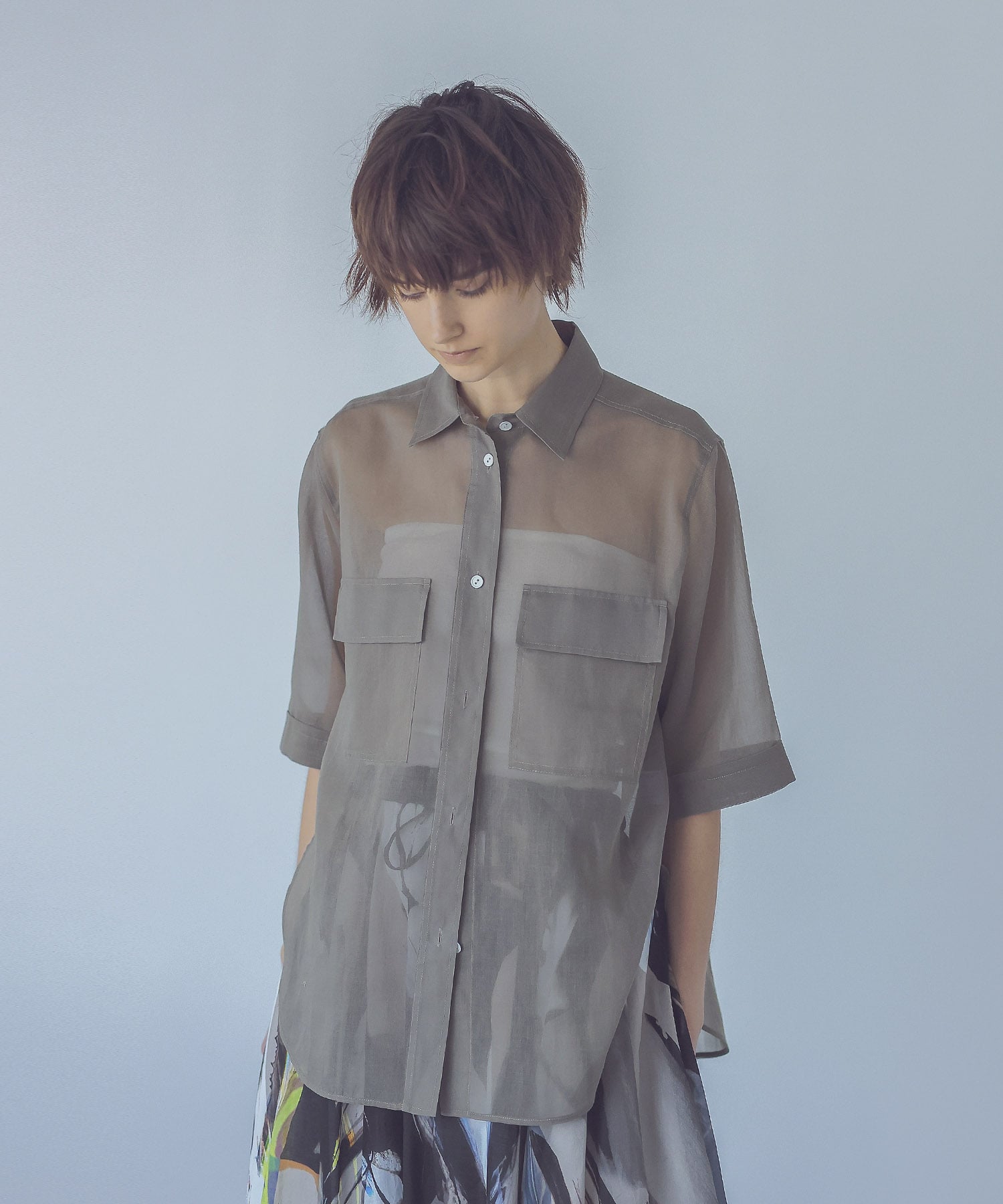 soft organdy half sleeve shirt