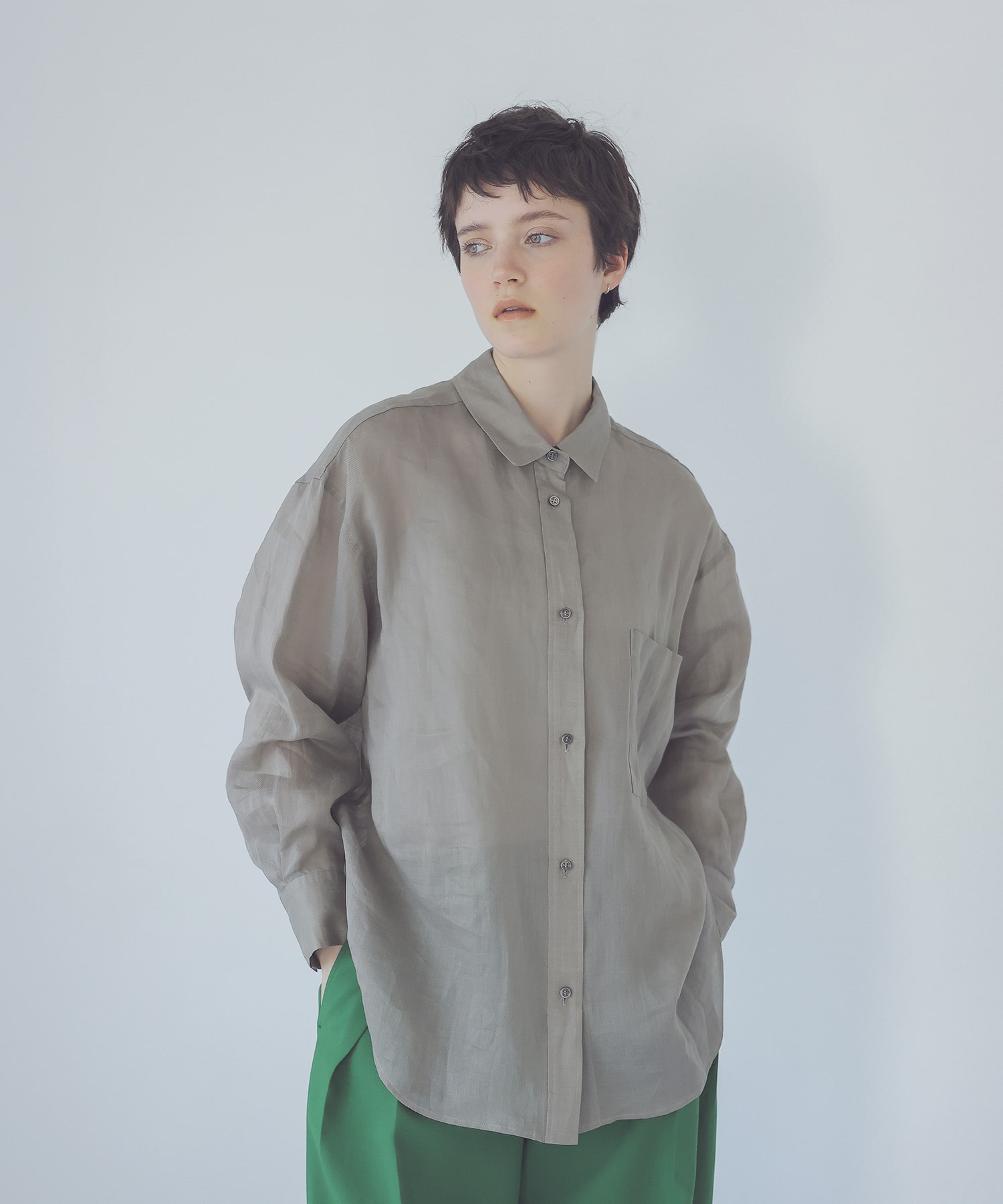 ramie twill essential shirt