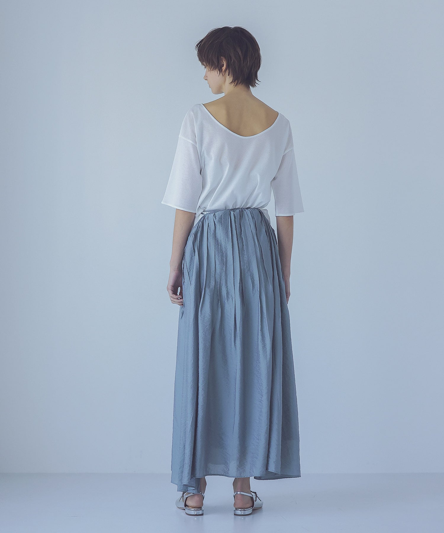 tuck gather strap adjustment dress