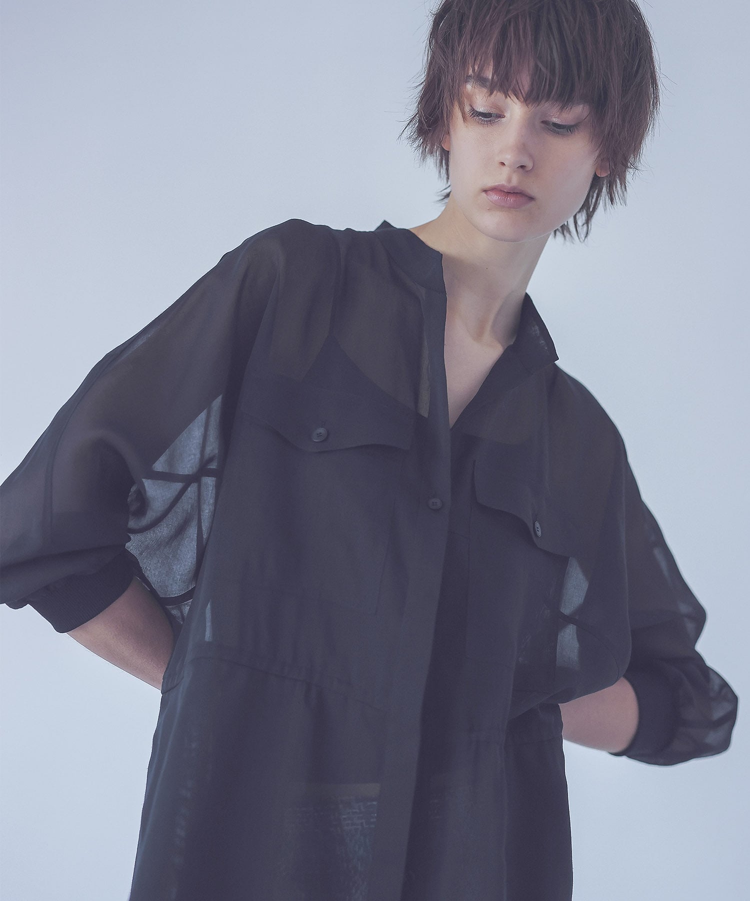 soft organdy dolman sleeve shirt dress