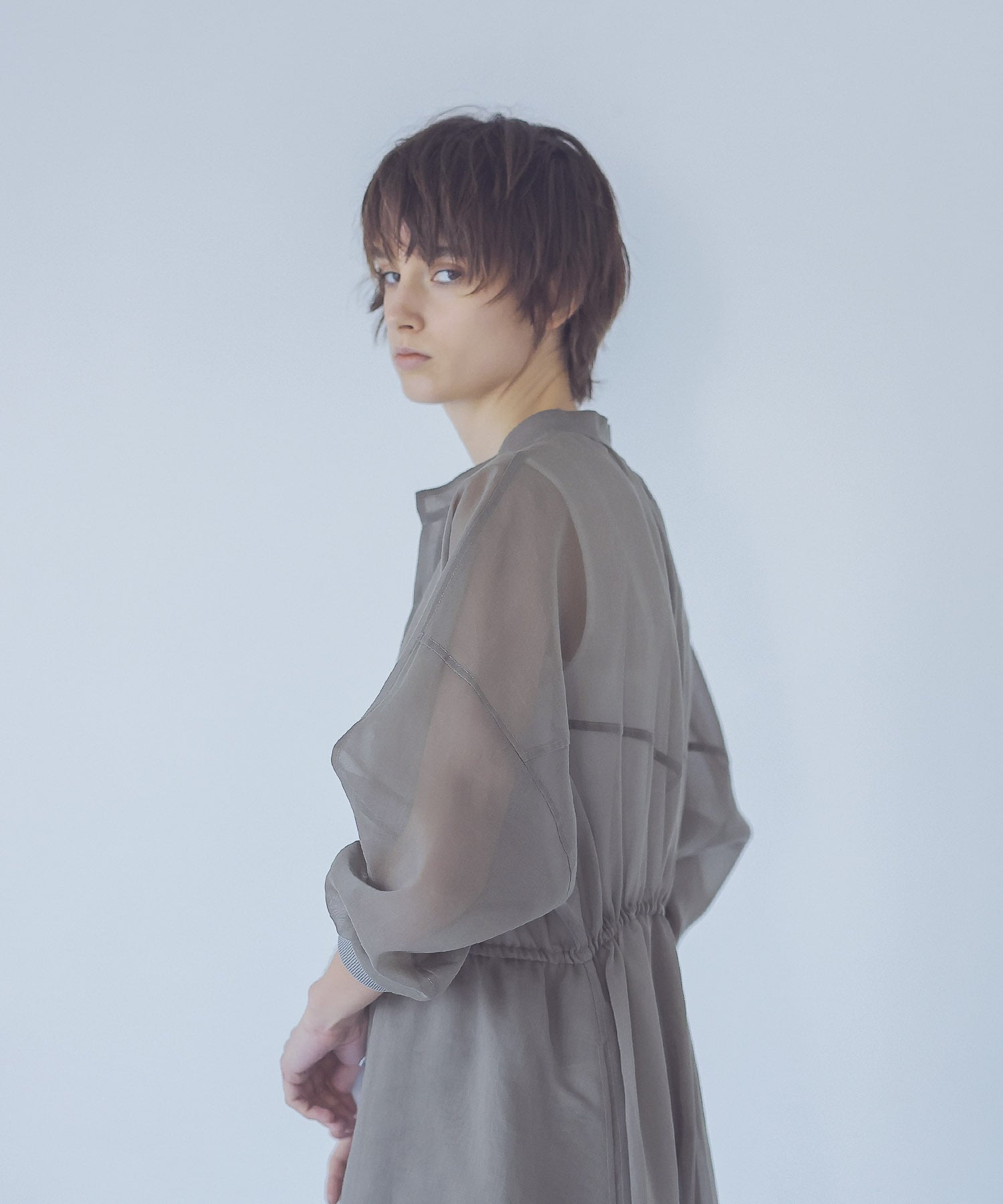 soft organdy dolman sleeve shirt dress