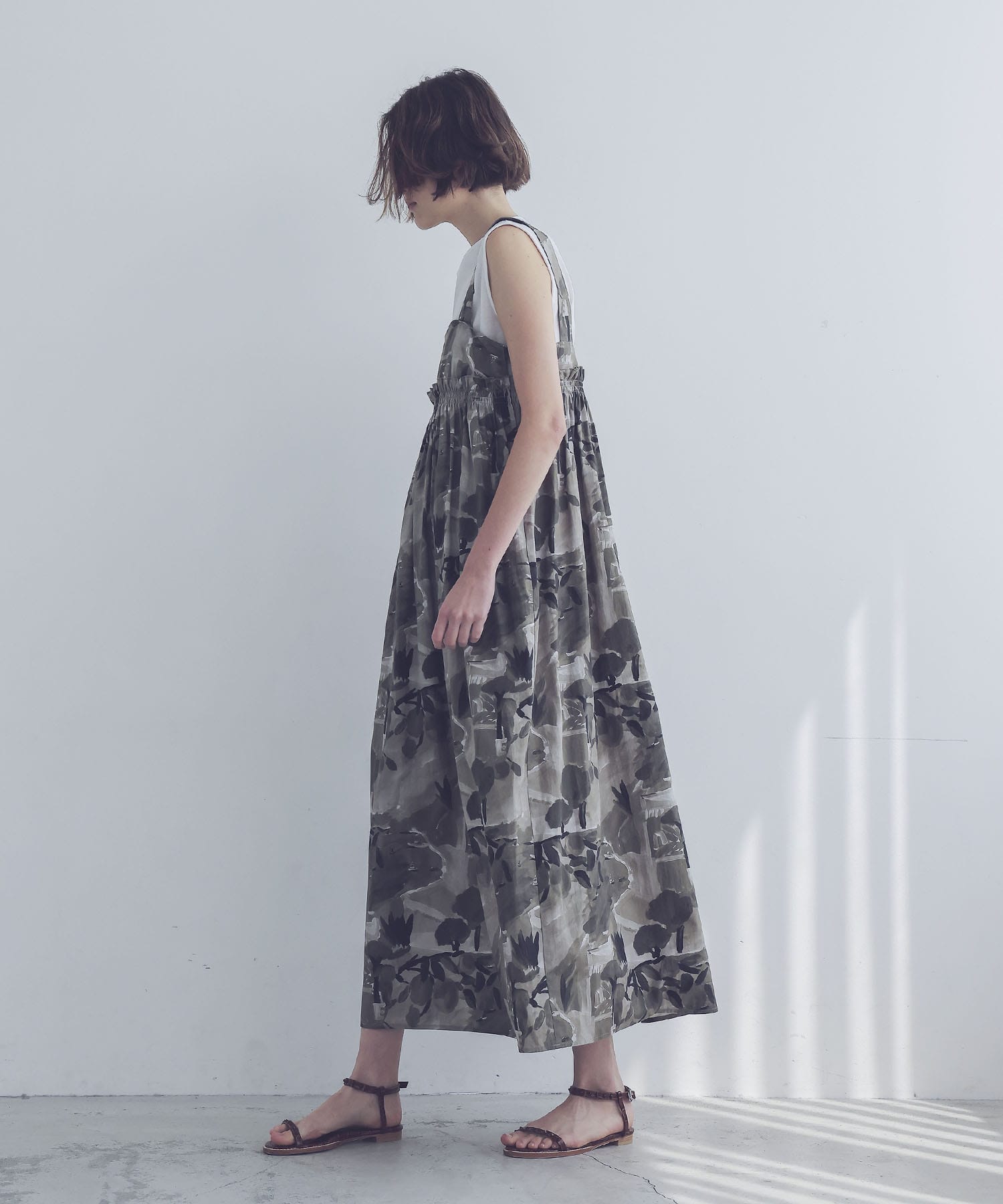 landscape print dress