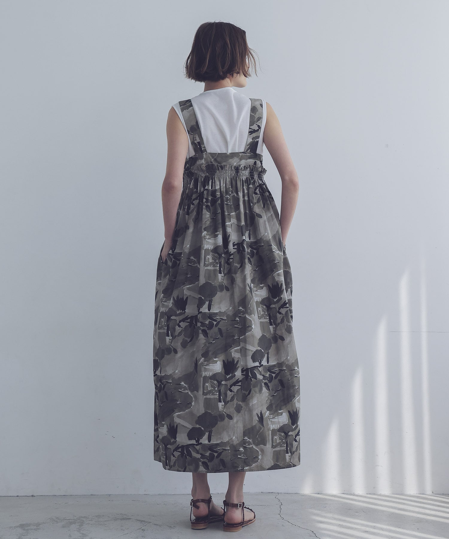 landscape print dress