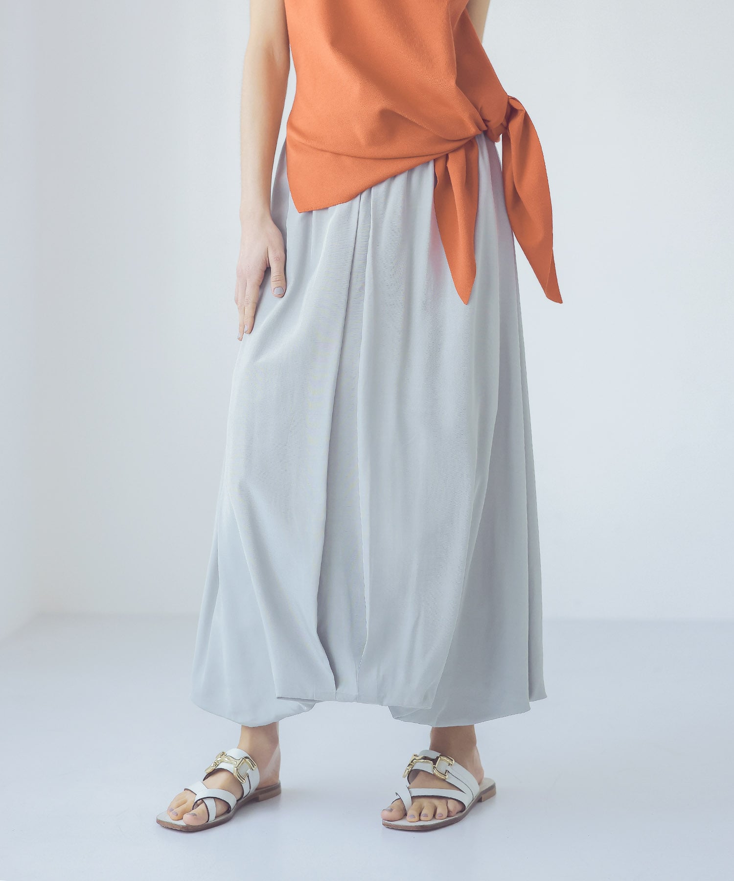 asetate balloon hem skirt