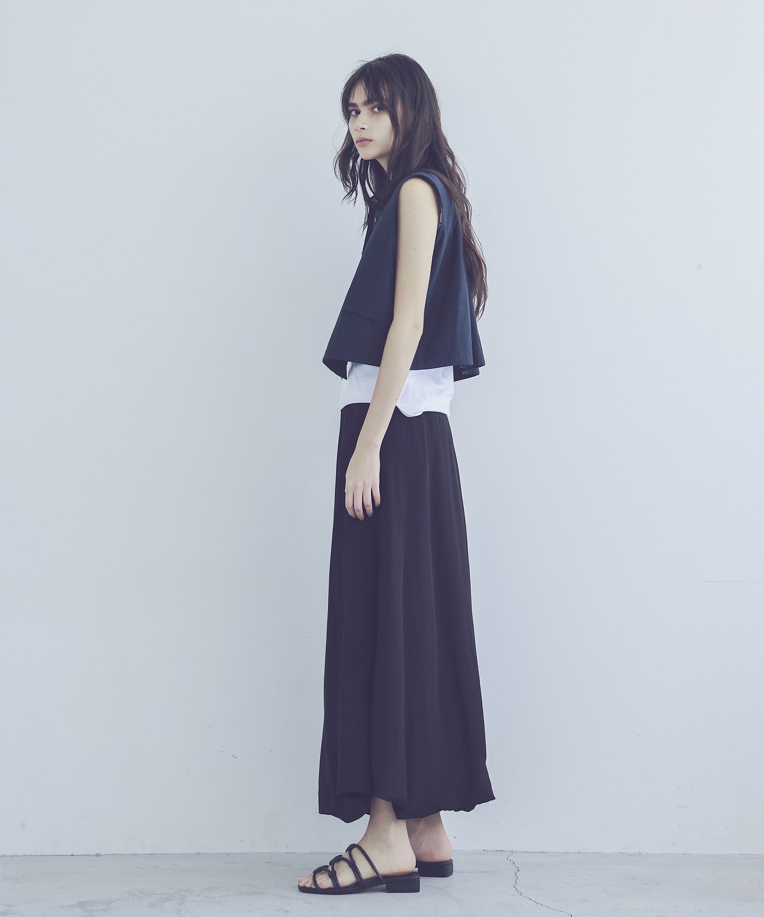 asetate balloon hem skirt