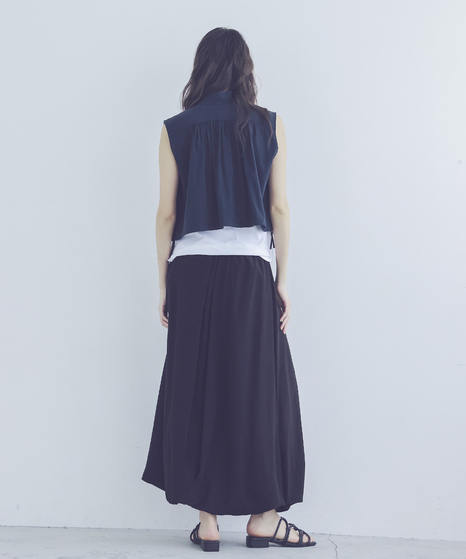 asetate balloon hem skirt