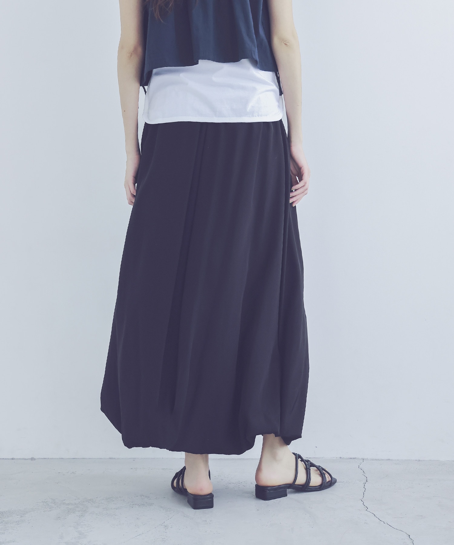 asetate balloon hem skirt