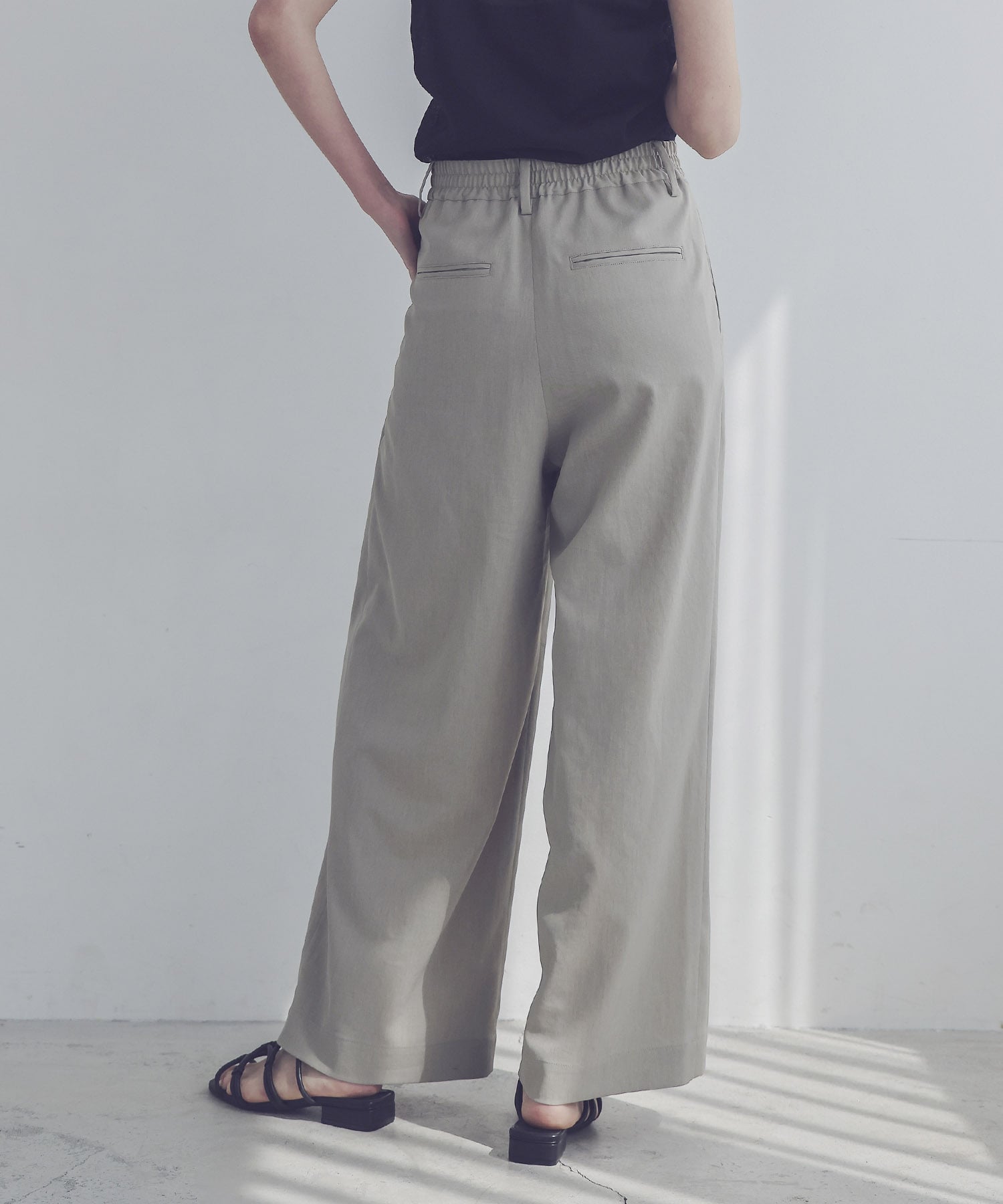 chambray effortless wide pants