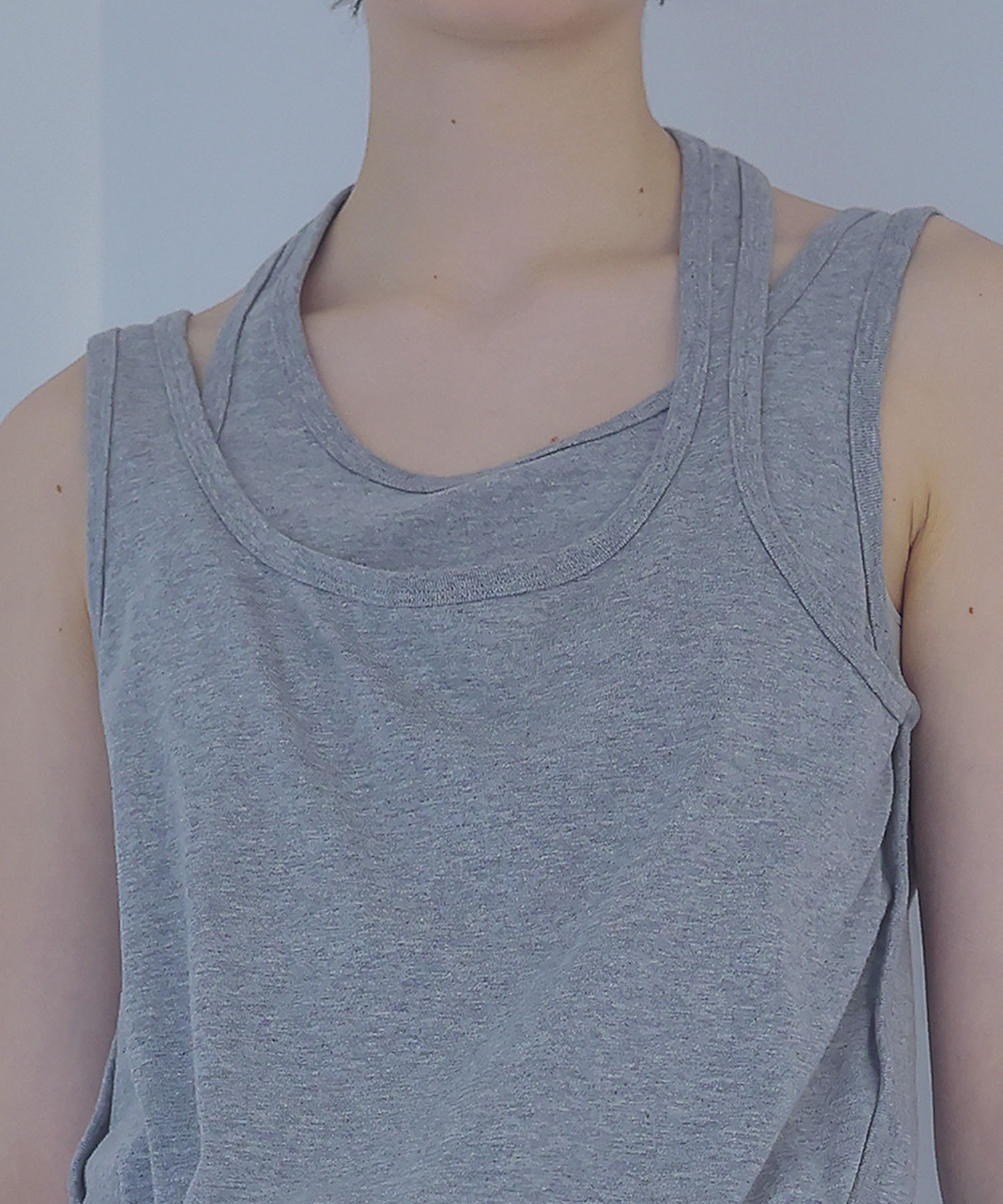 cross neck leyered tank