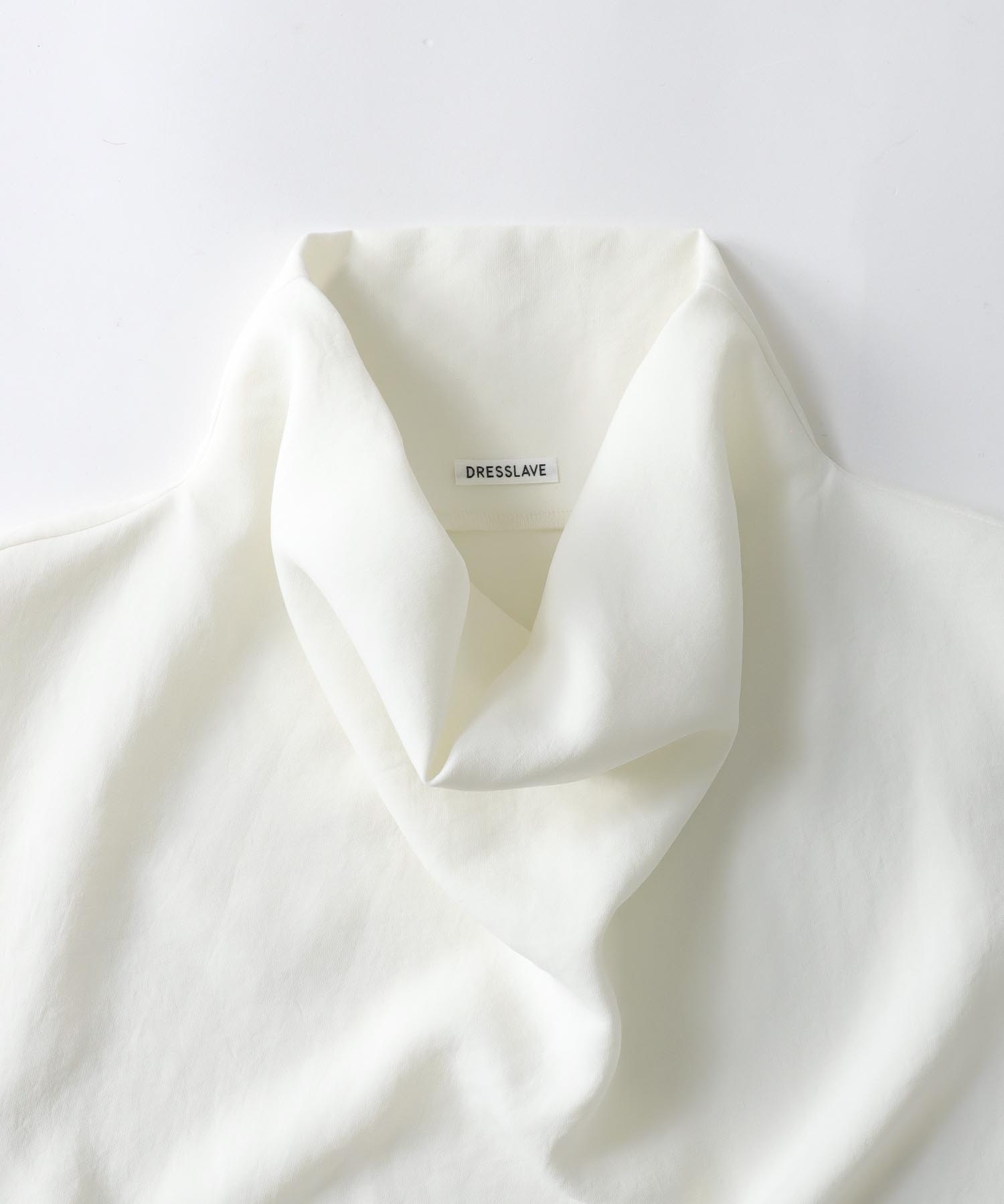 double cloth drape neck pullover