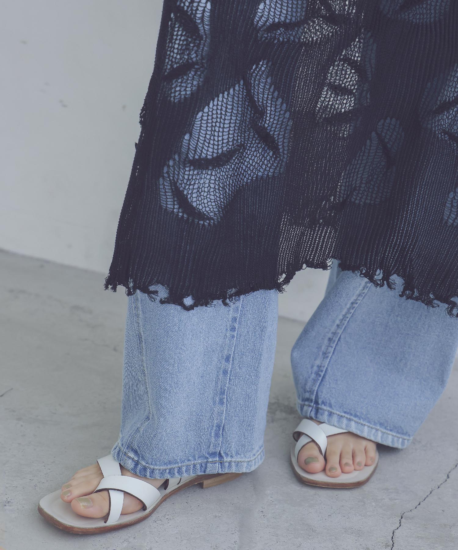texture narrow knit skirt