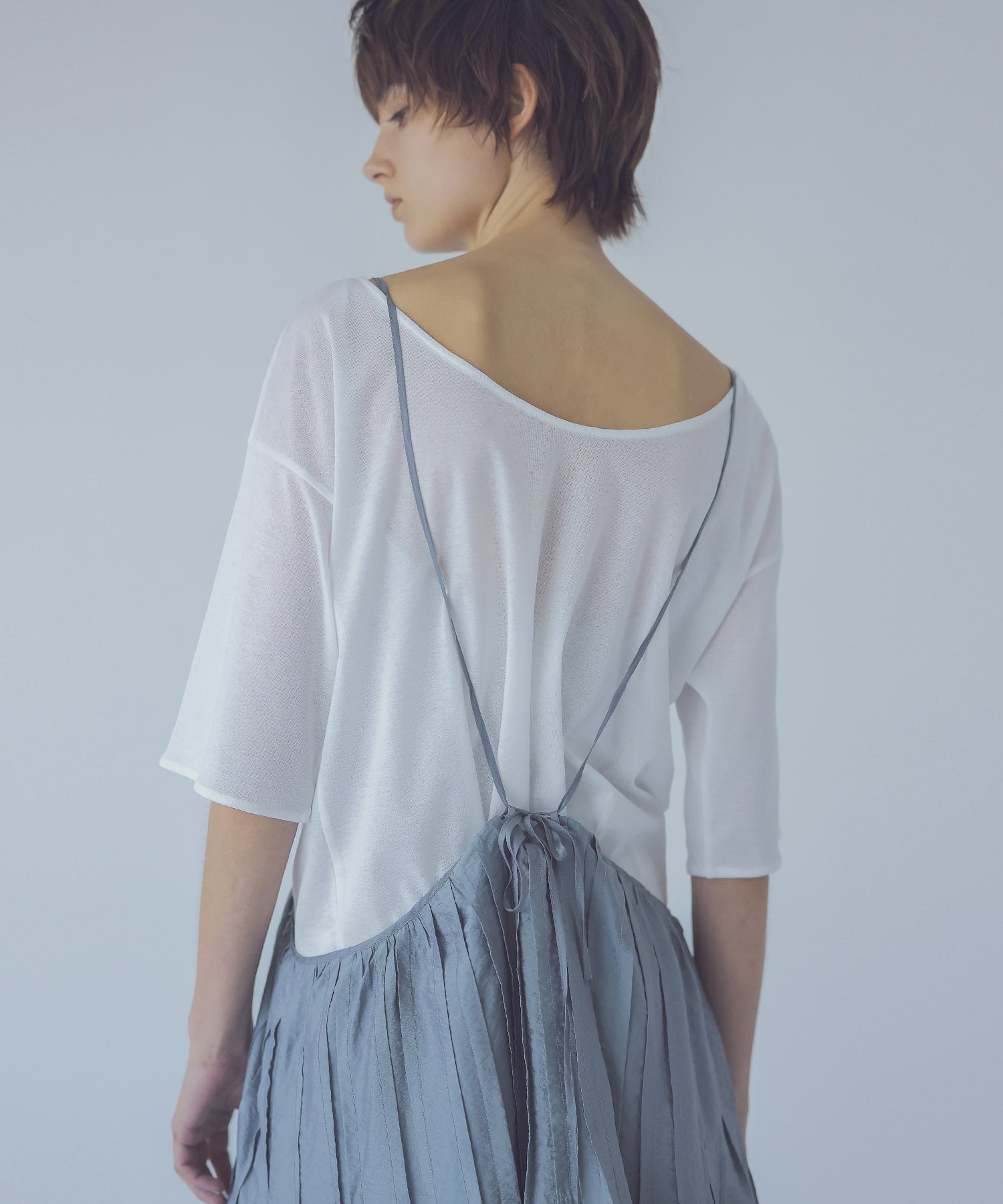 soft sheer half sleeve tee