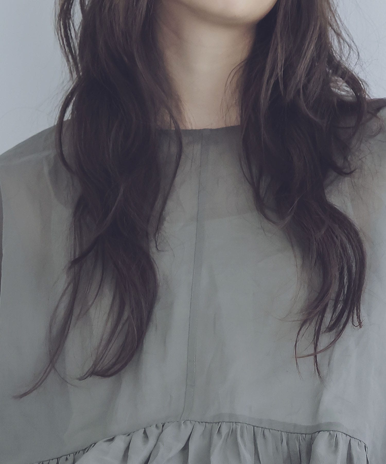 sheer ruffle blouse