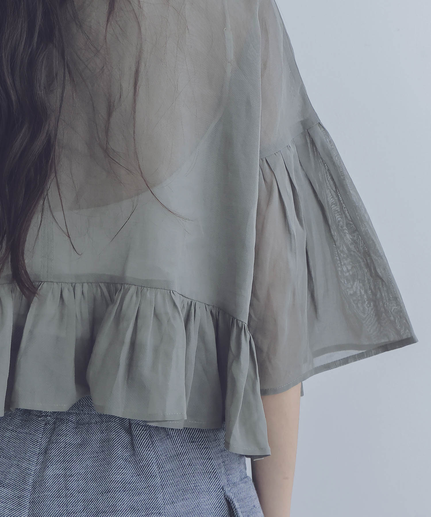 sheer ruffle blouse