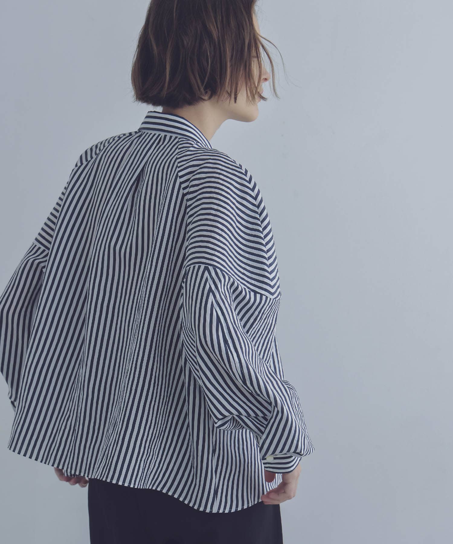 balloon form stripe shirt | AND ON JIONE STORE（アンドオン）ジオン 