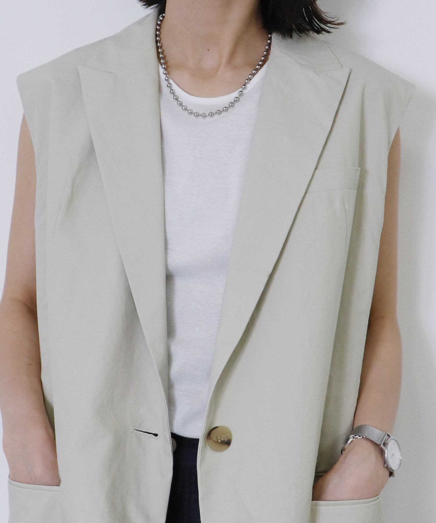 big tailored flare vest