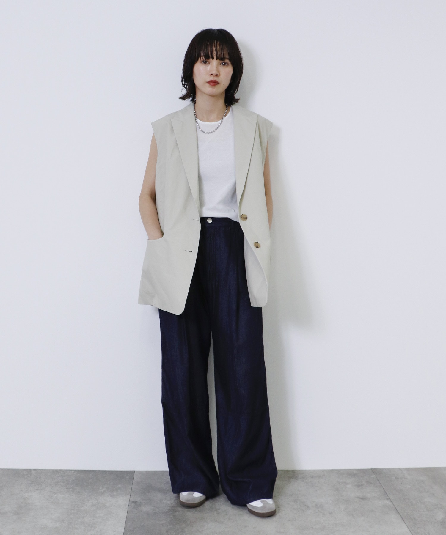 big tailored flare vest