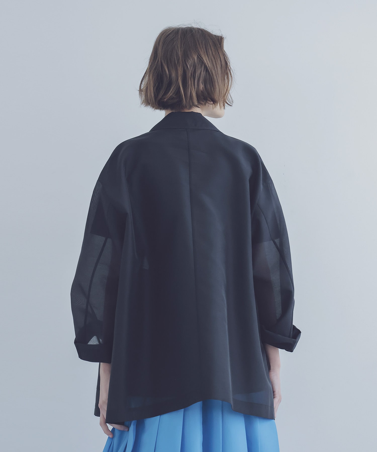 sheer organdy boyfriend big jacket