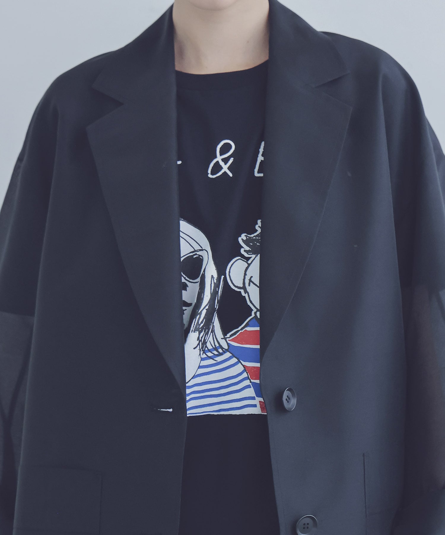 sheer organdy boyfriend big jacket