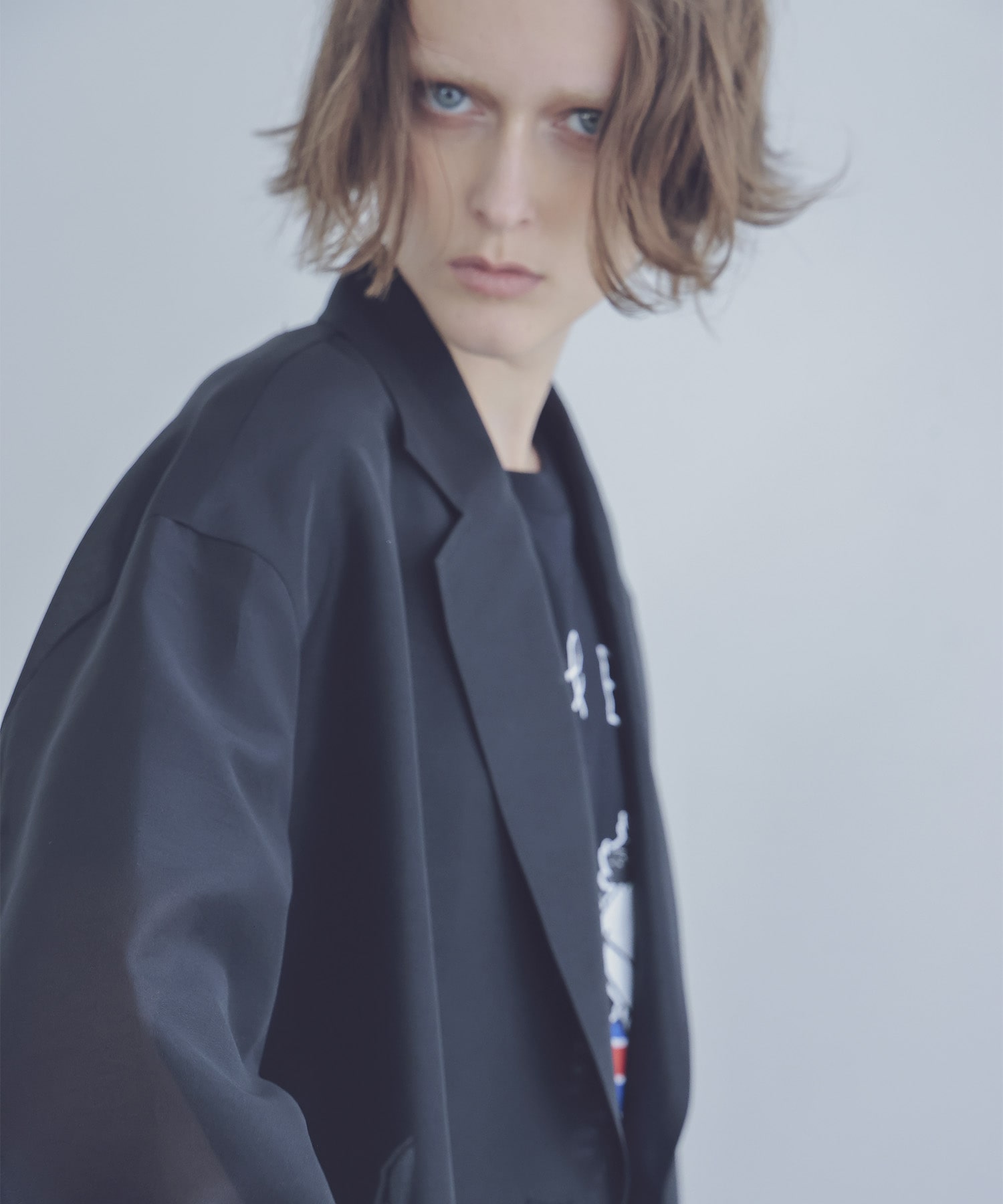 sheer organdy boyfriend big jacket