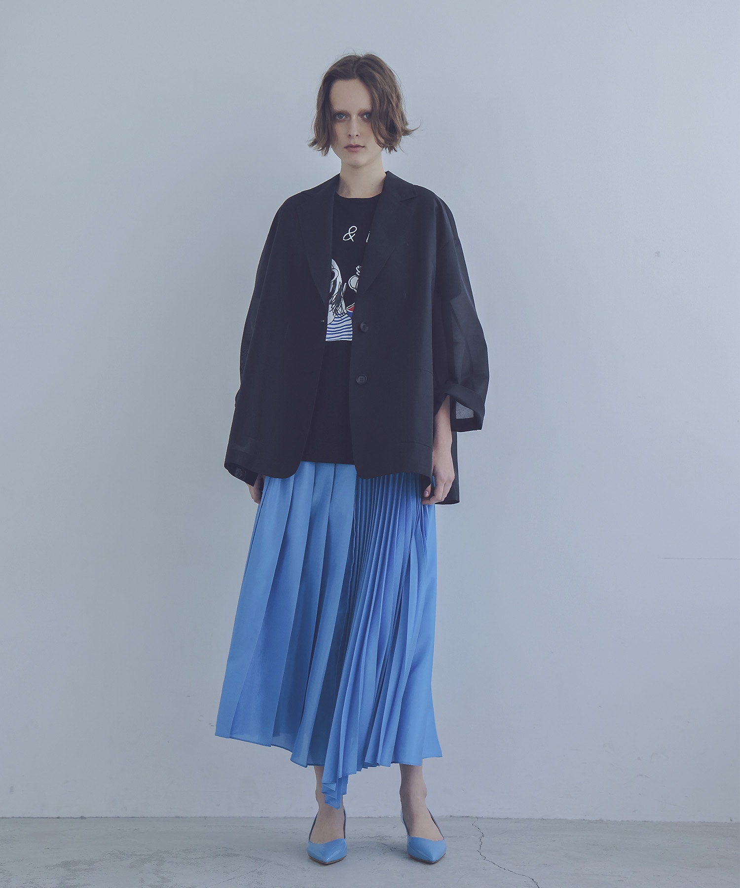 sheer organdy boyfriend big jacket