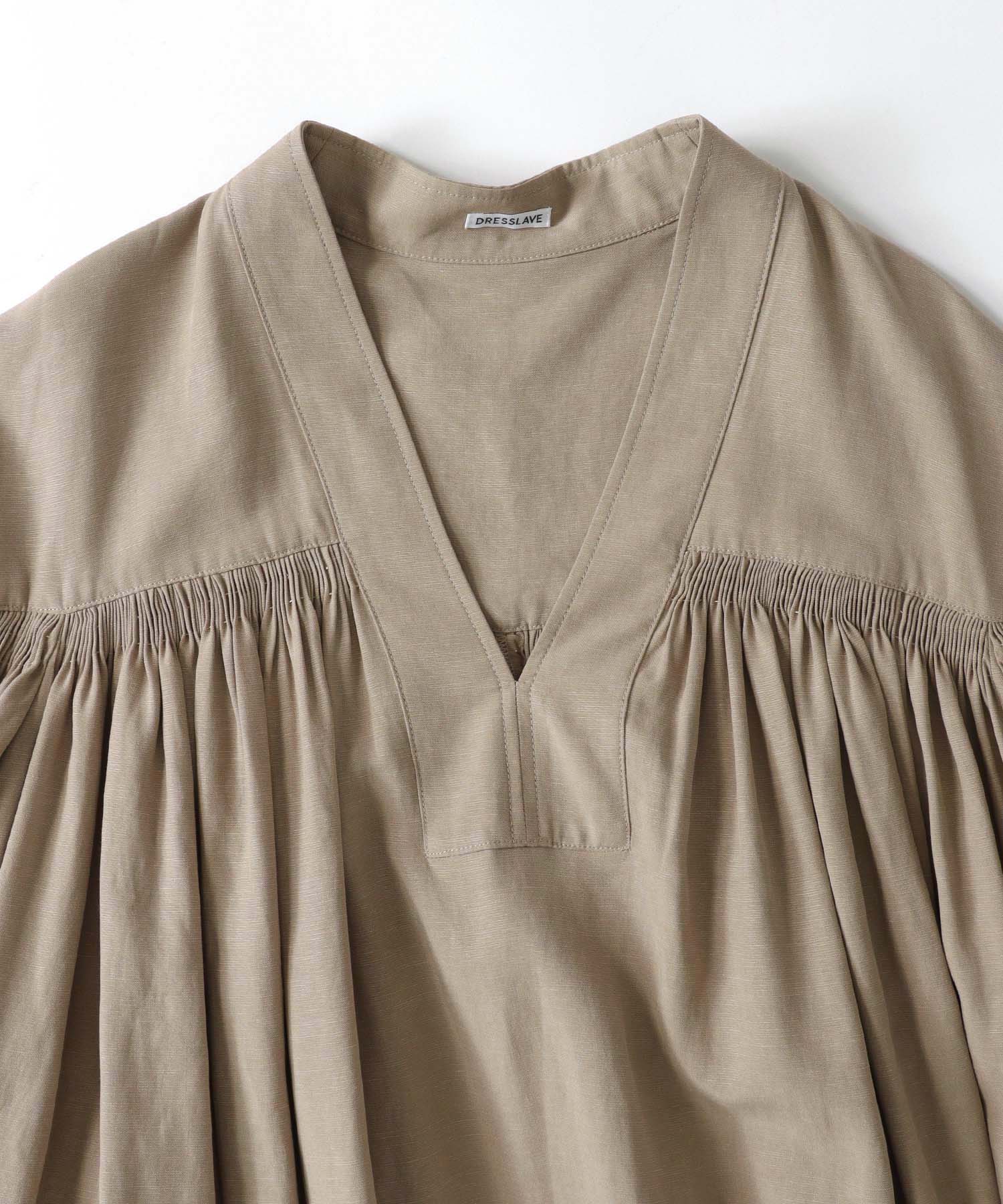 volume pleats tuck dress