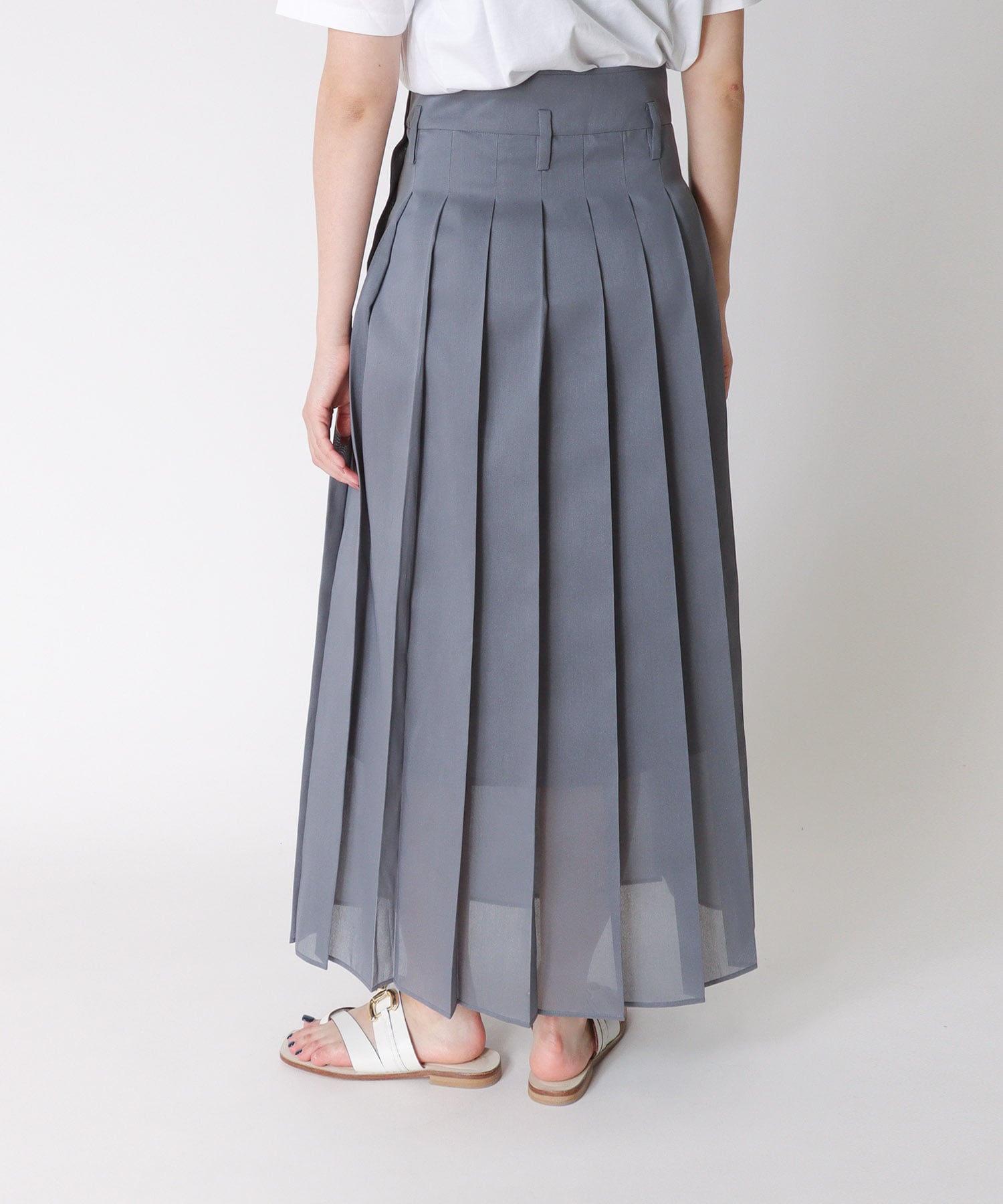 sheer organdy school pleated skirt