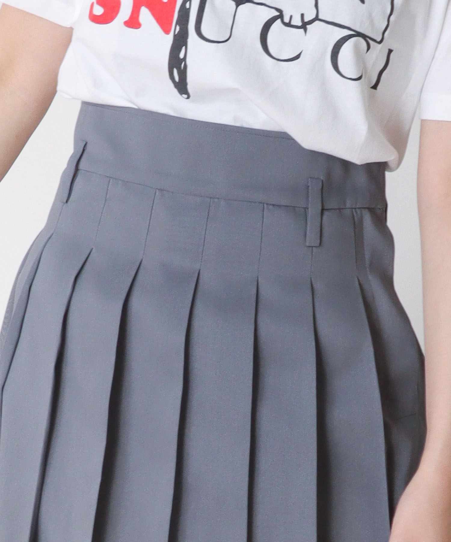 sheer organdy school pleated skirt