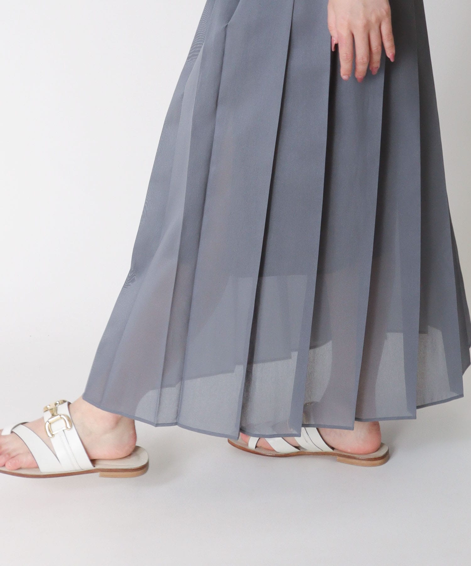 sheer organdy school pleated skirt