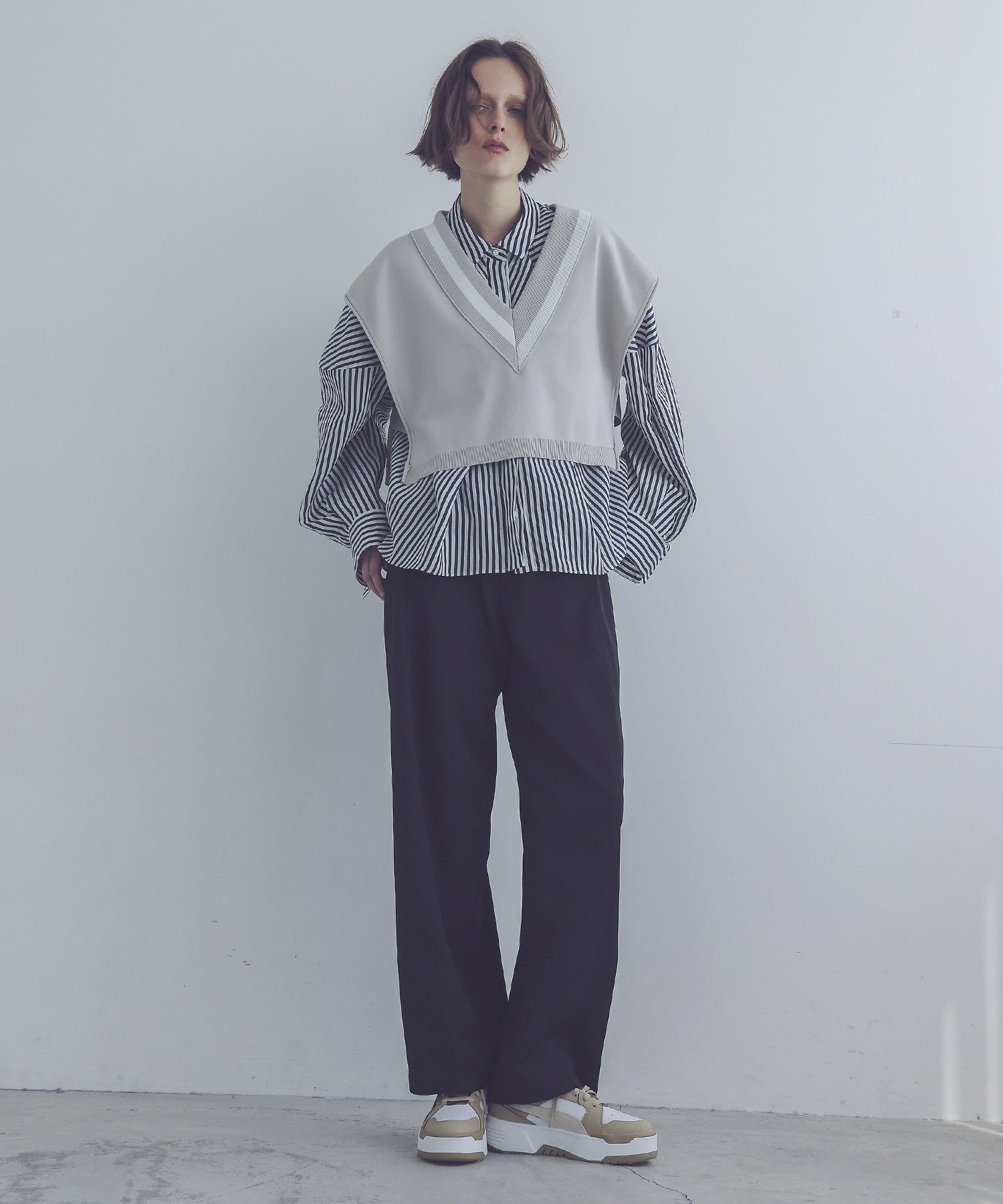 twill barrel pants