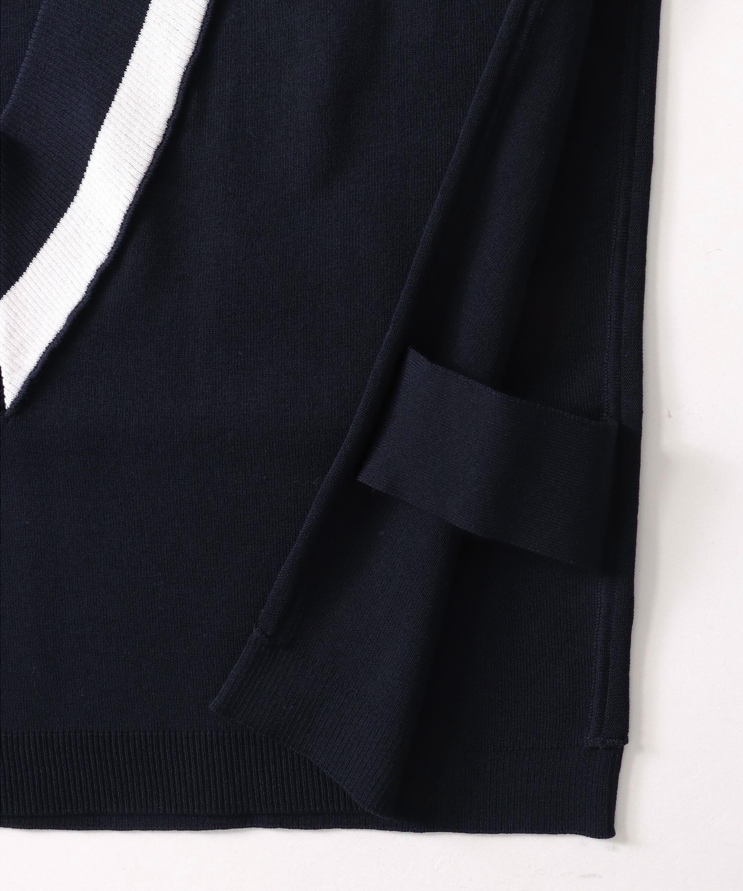 white line V neck vest