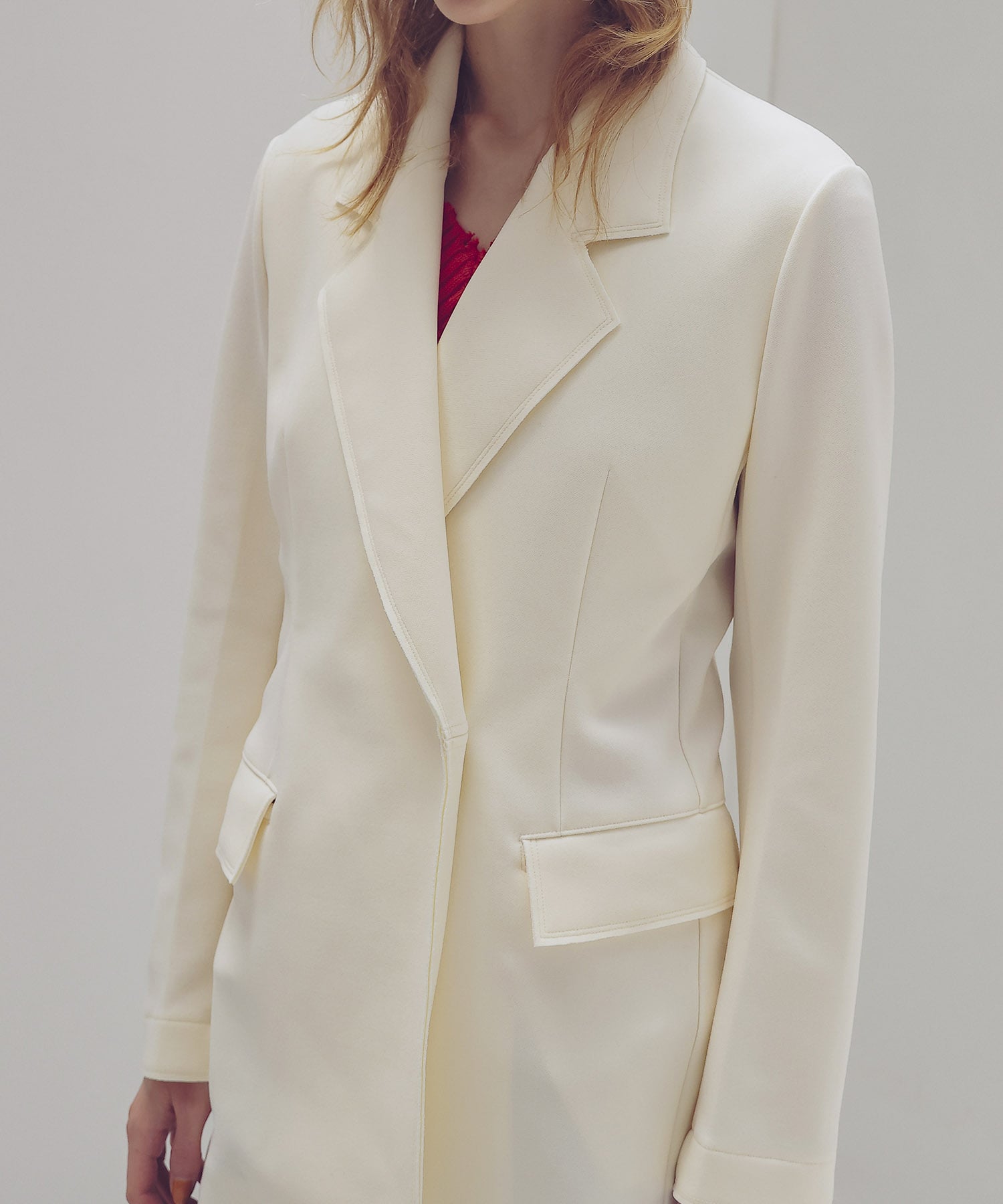 high gauge knit bonding tailored jacket