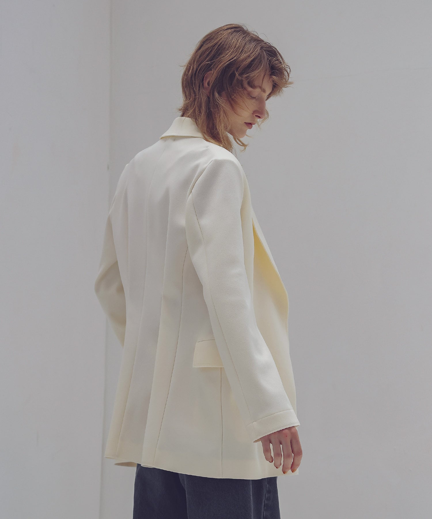 high gauge knit bonding tailored jacket