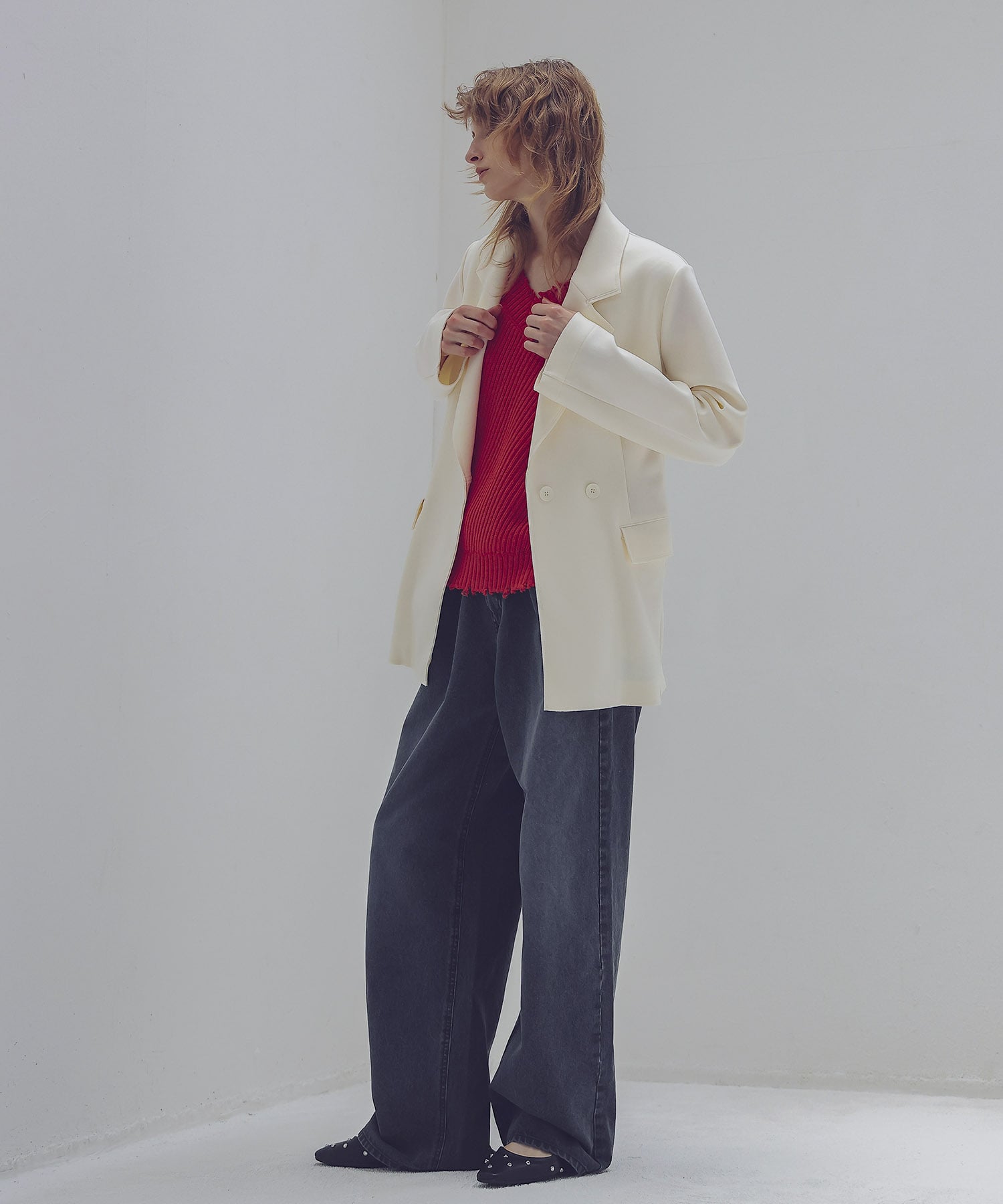 high gauge knit bonding tailored jacket