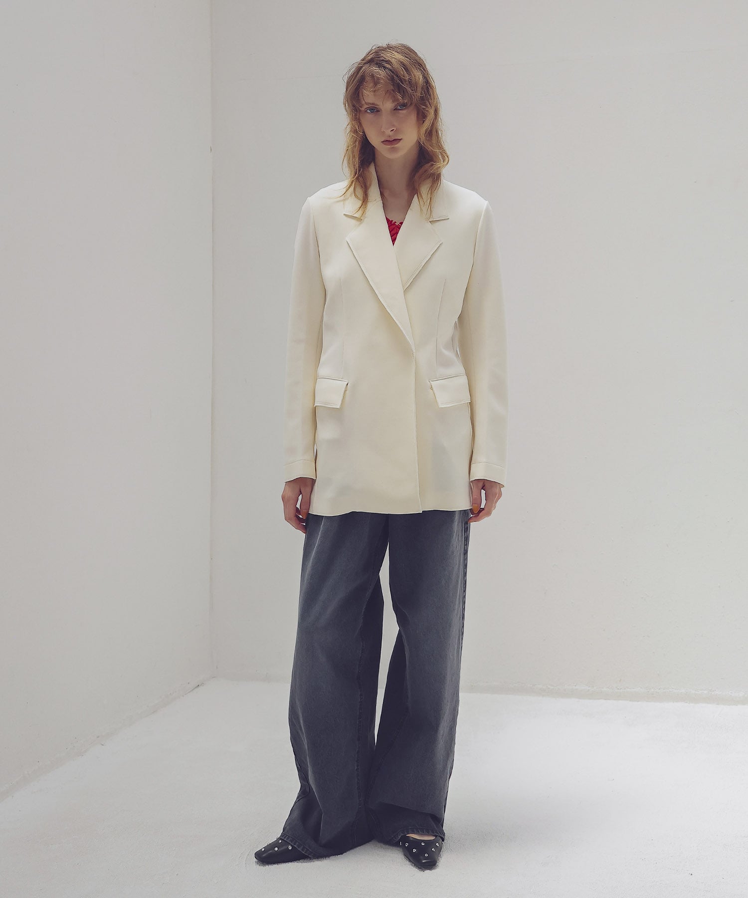 high gauge knit bonding tailored jacket