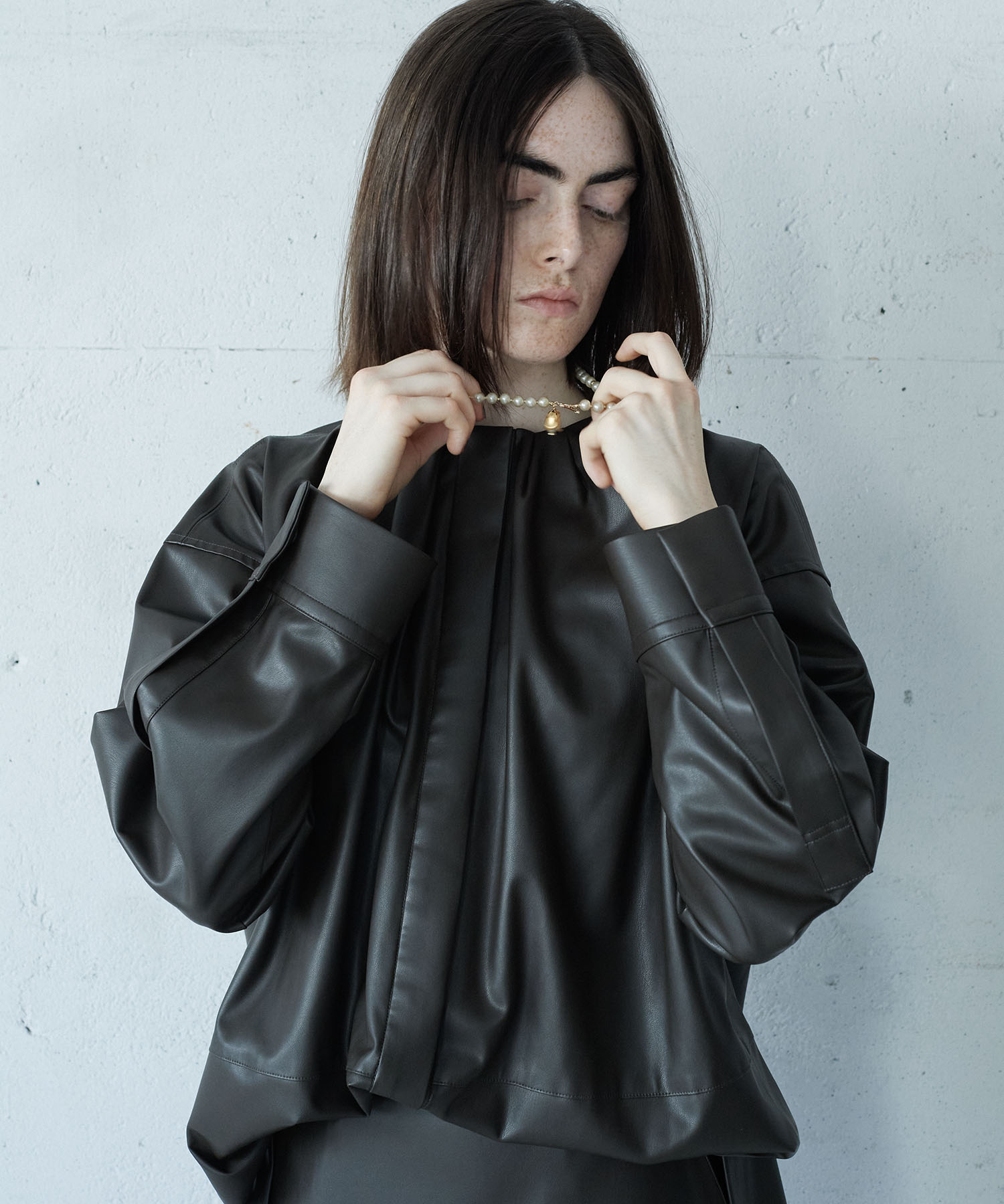 supple stretch leather shirt