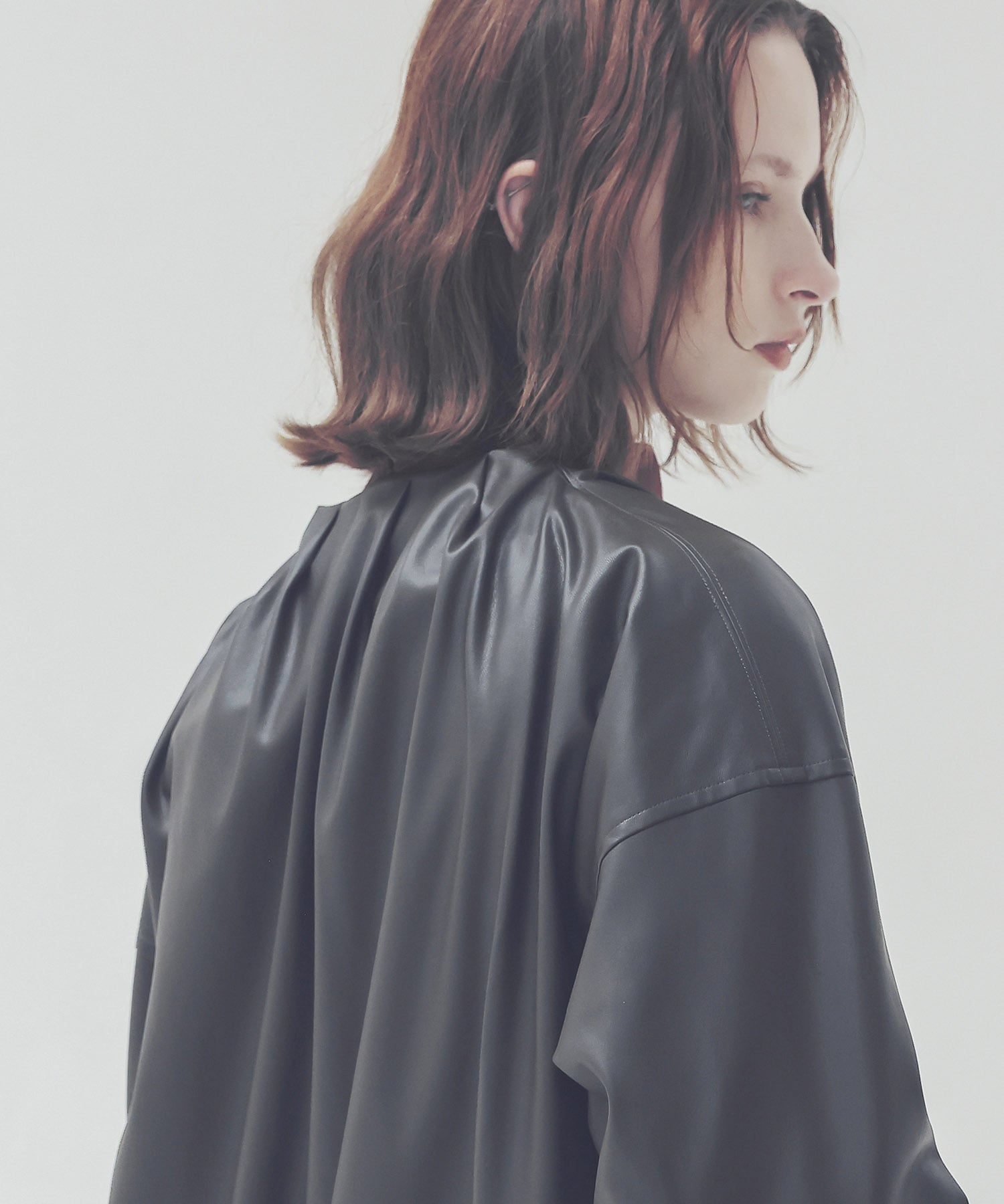 supple stretch leather shirt