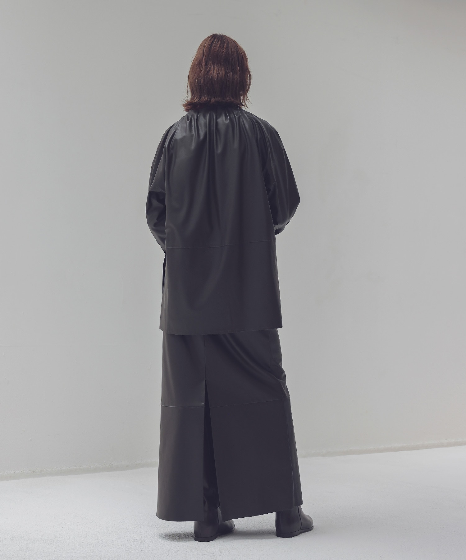 supple stretch leather shirt