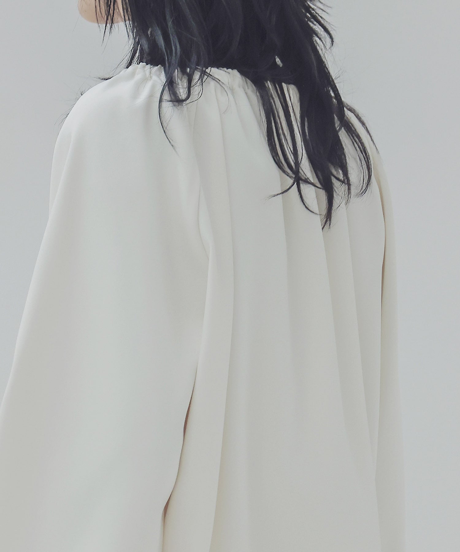 back peach shirring blouse