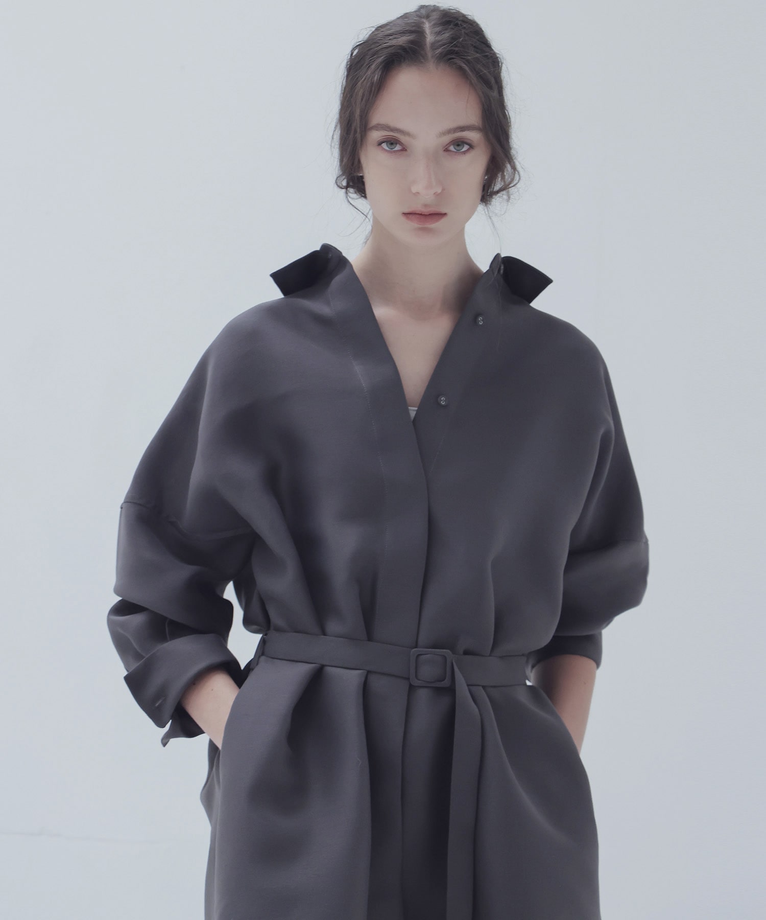 organdie long shirt dress | AND ON JIONE STORE（アンドオン