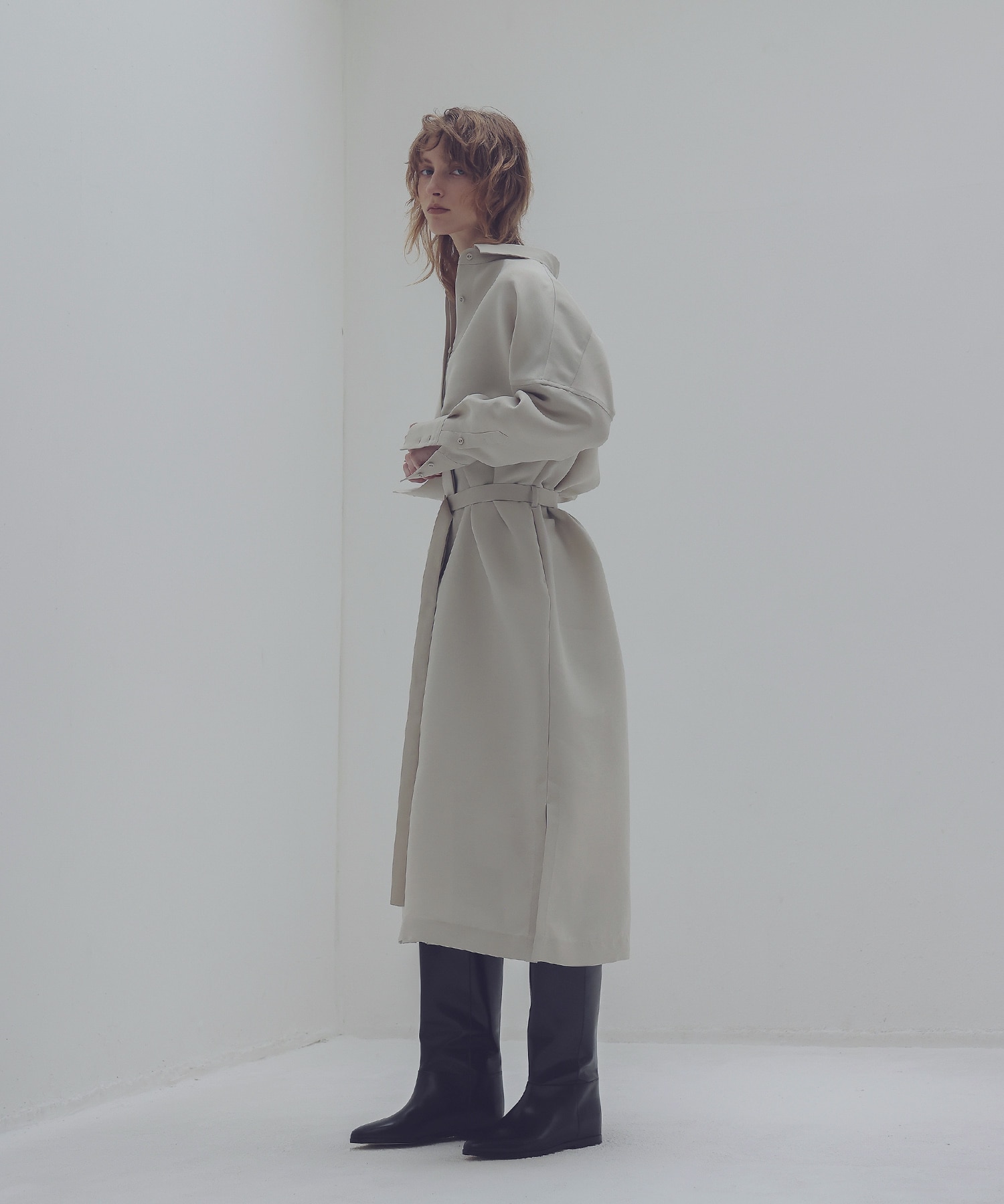 organdie long shirt dress