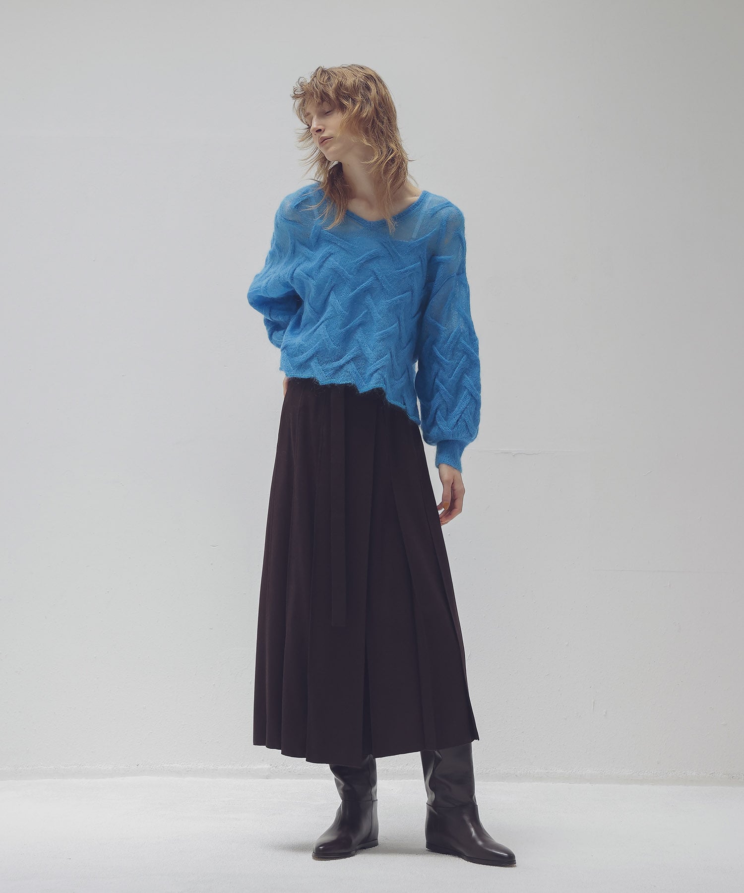 paneled wrap skirt