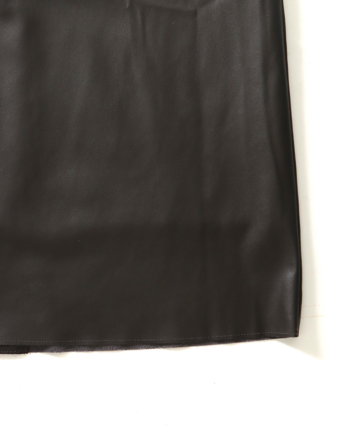 supple stretch leather floor length skirt