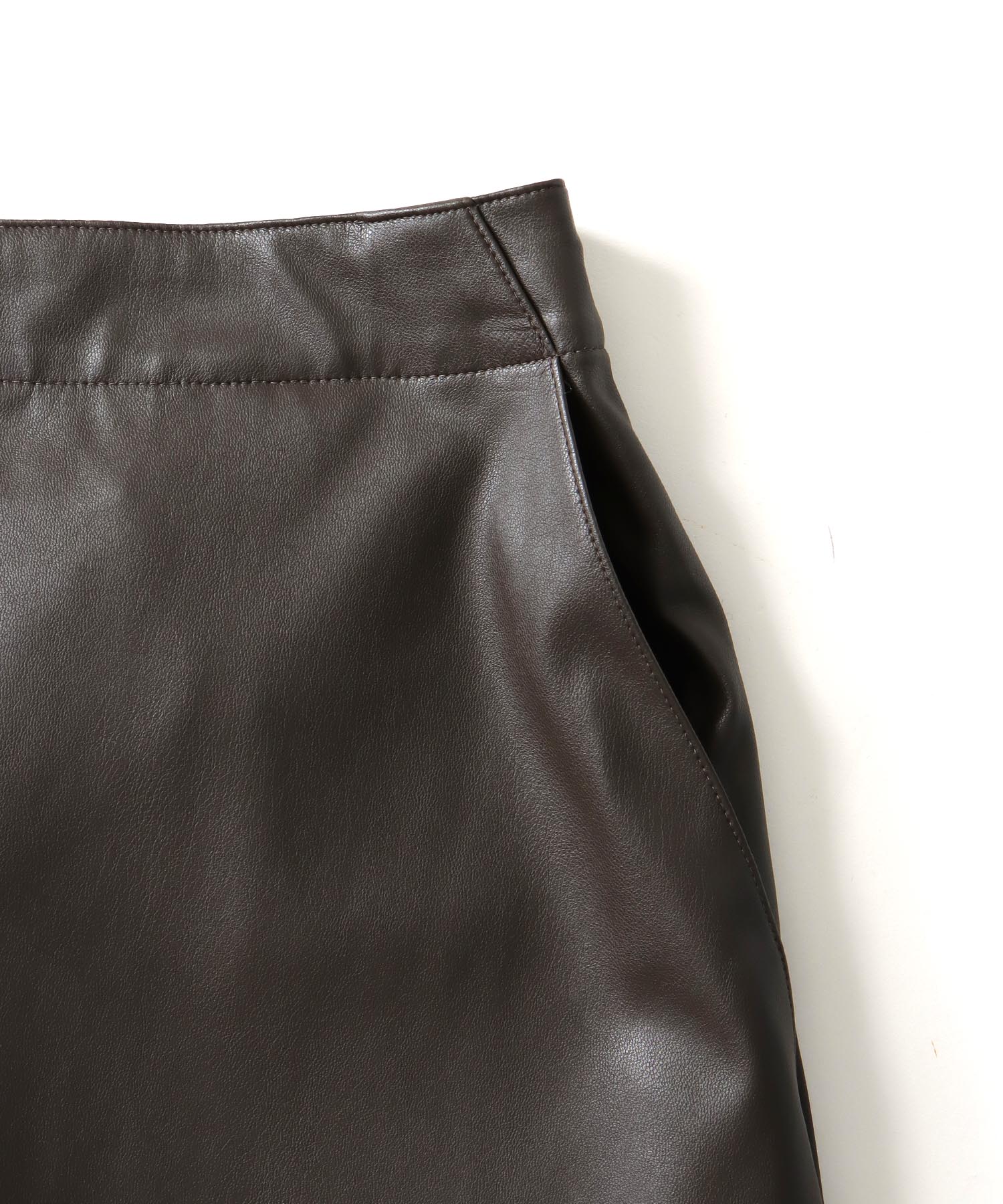 supple stretch leather floor length skirt