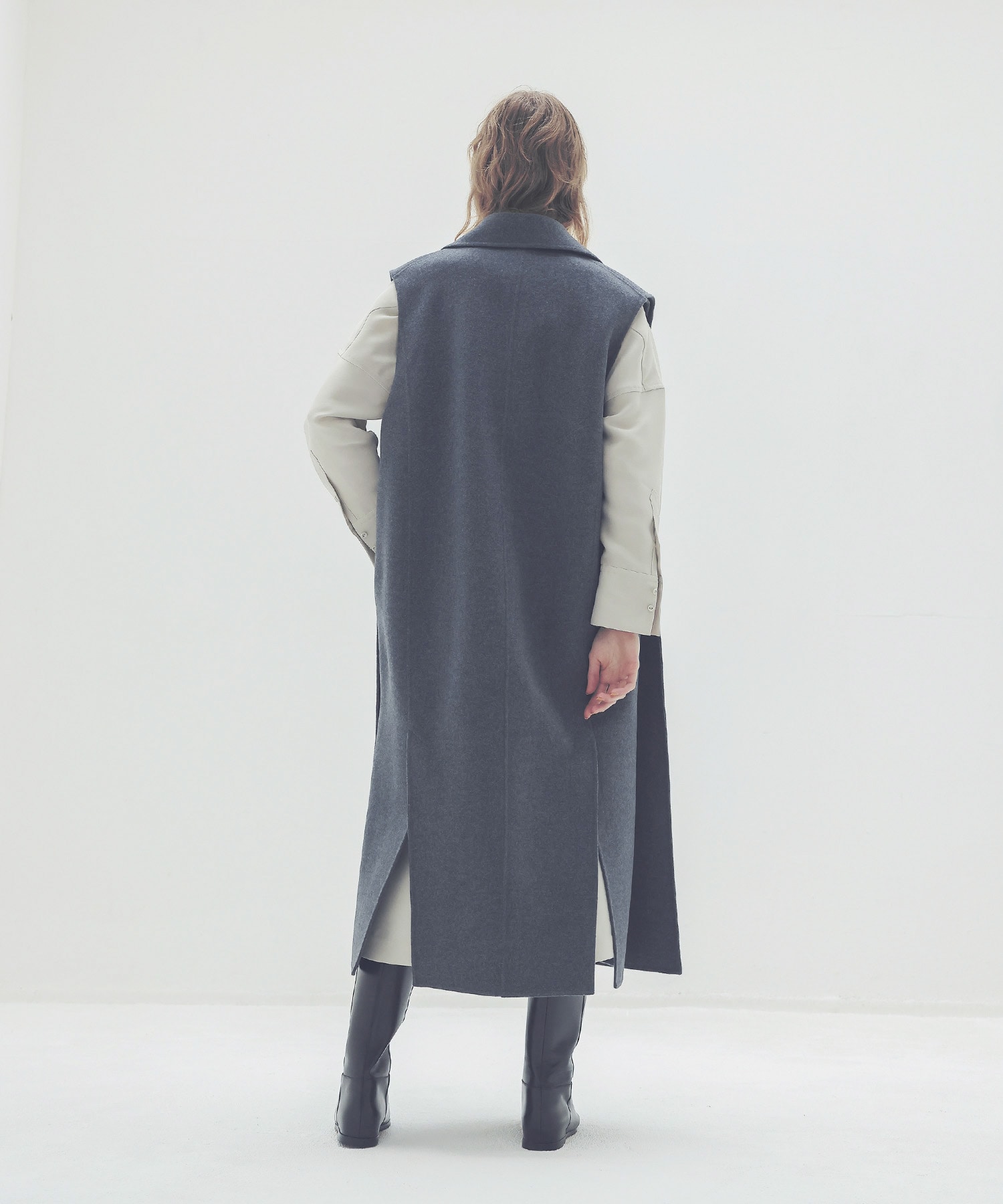 front dual face rever gilet | AND ON JIONE STORE（アンドオン