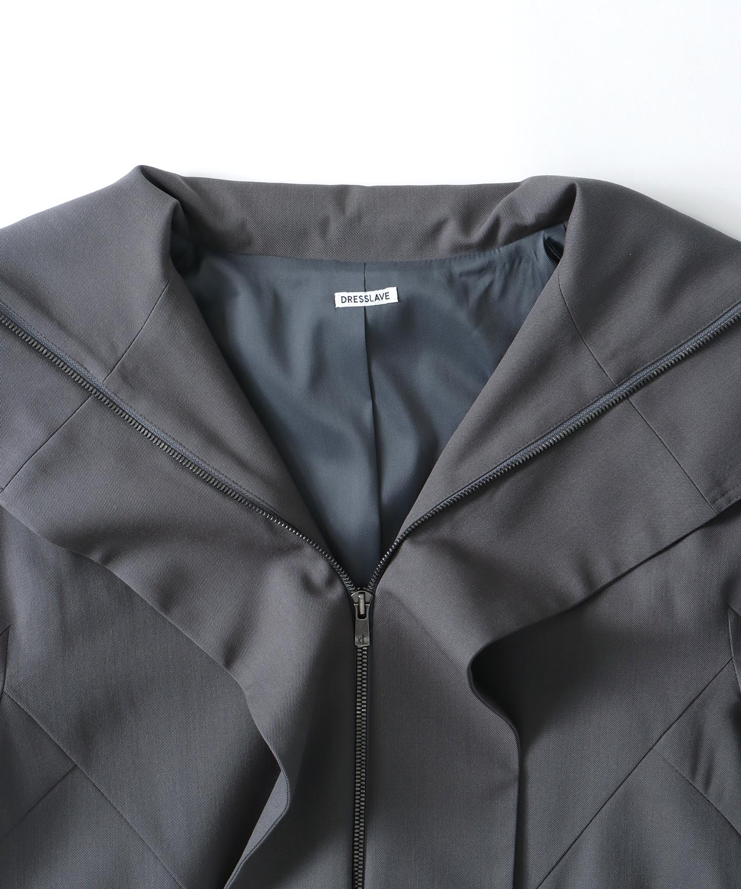 big collar zip blouson