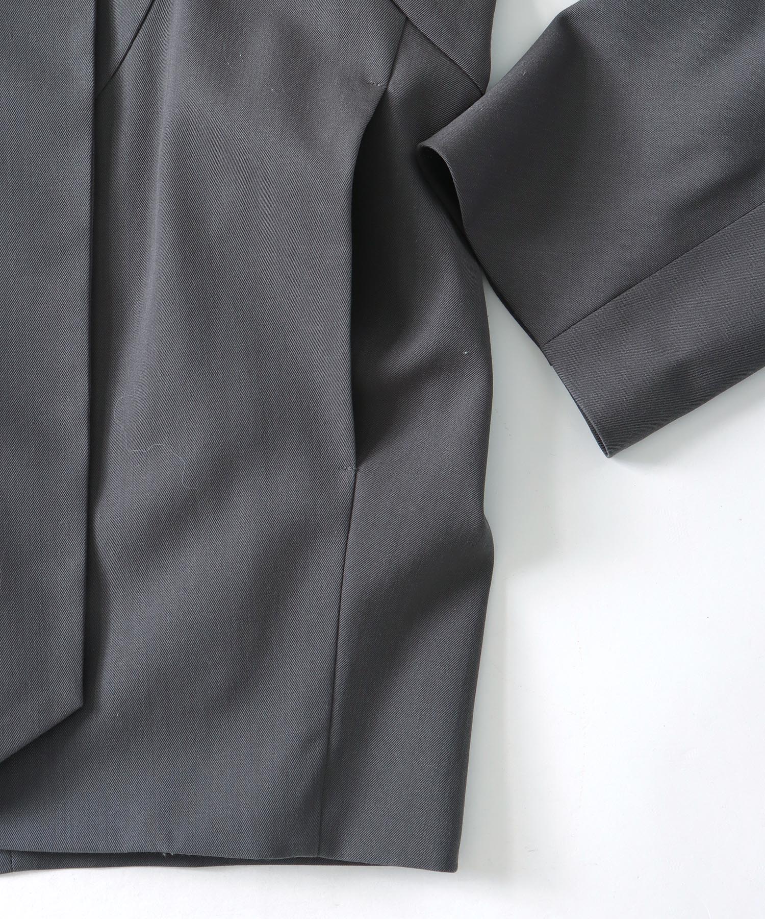 big collar zip blouson