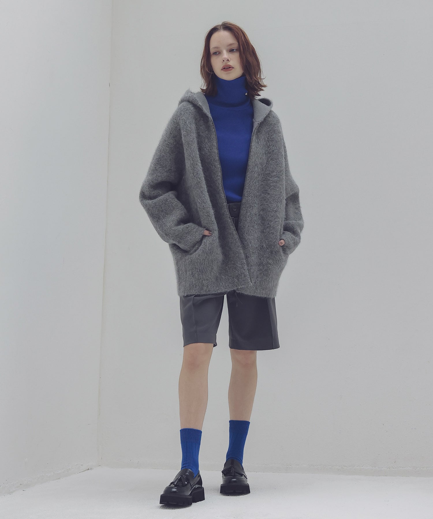 alpaca shaggy zip hoodie | AND ON JIONE STORE（アンドオン